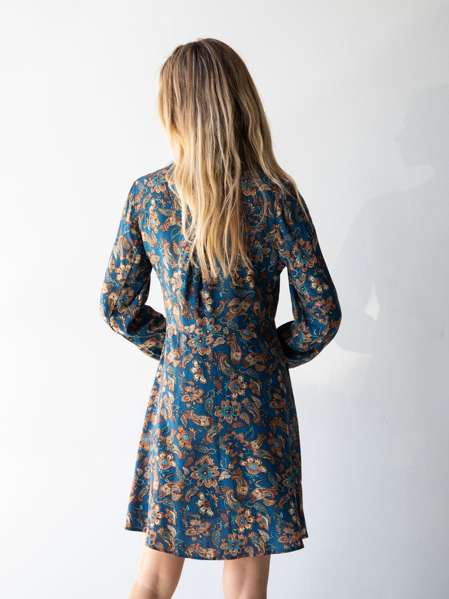 Ansley Woven Tunic Shirt Dress - Paisley Floral