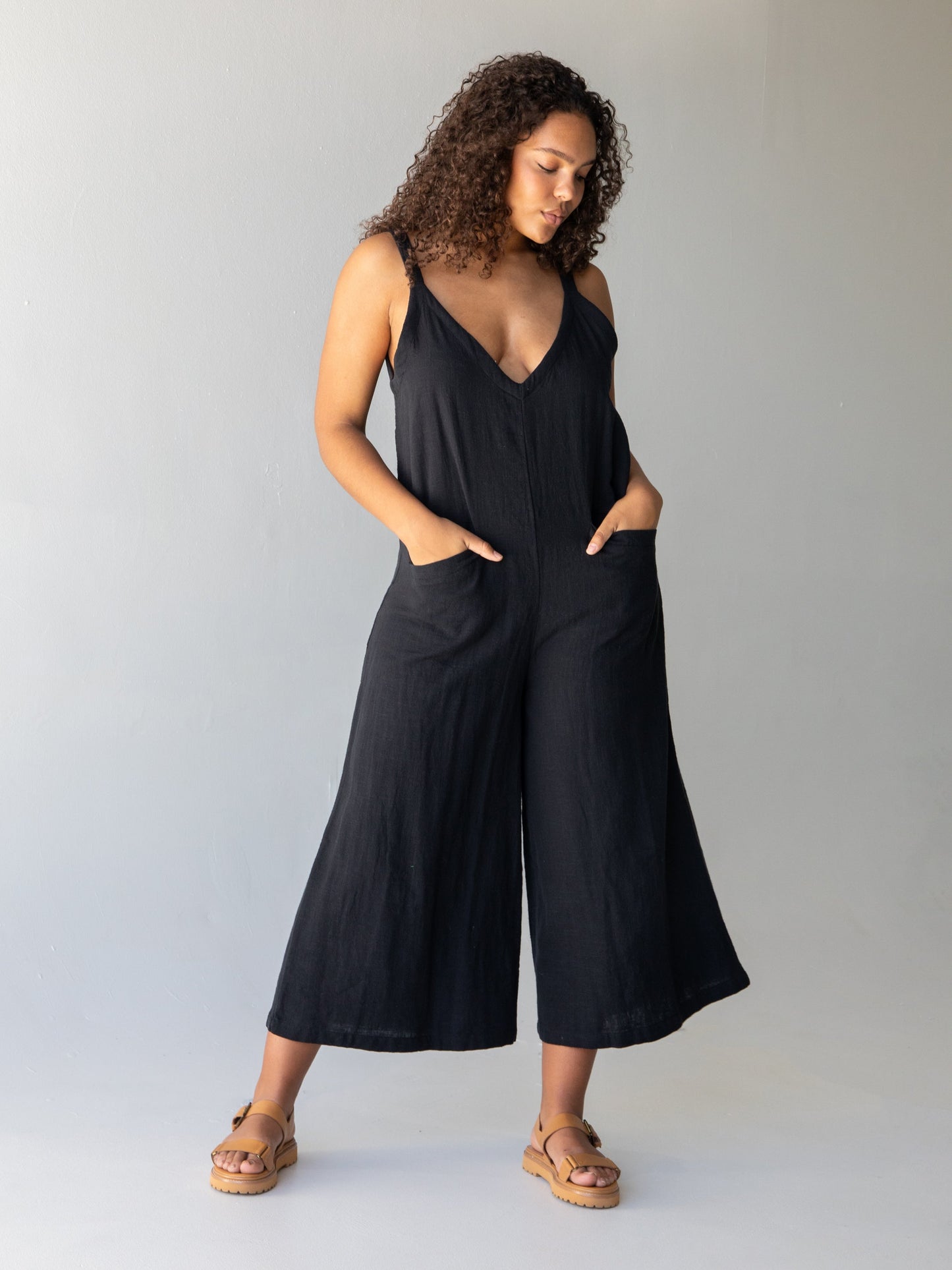 Chelsea Jumpsuit - Black Cotton