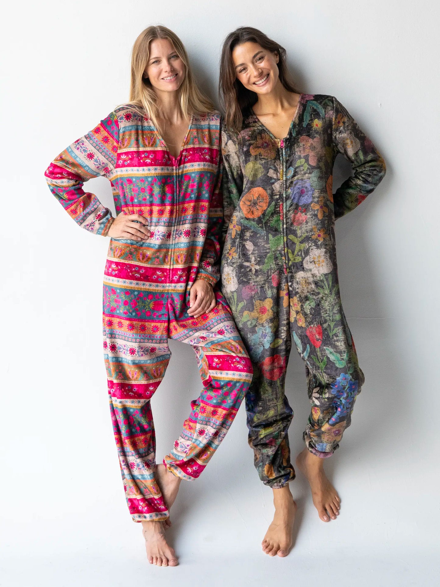 Fleece Onesie Pajamas - Wildflowers