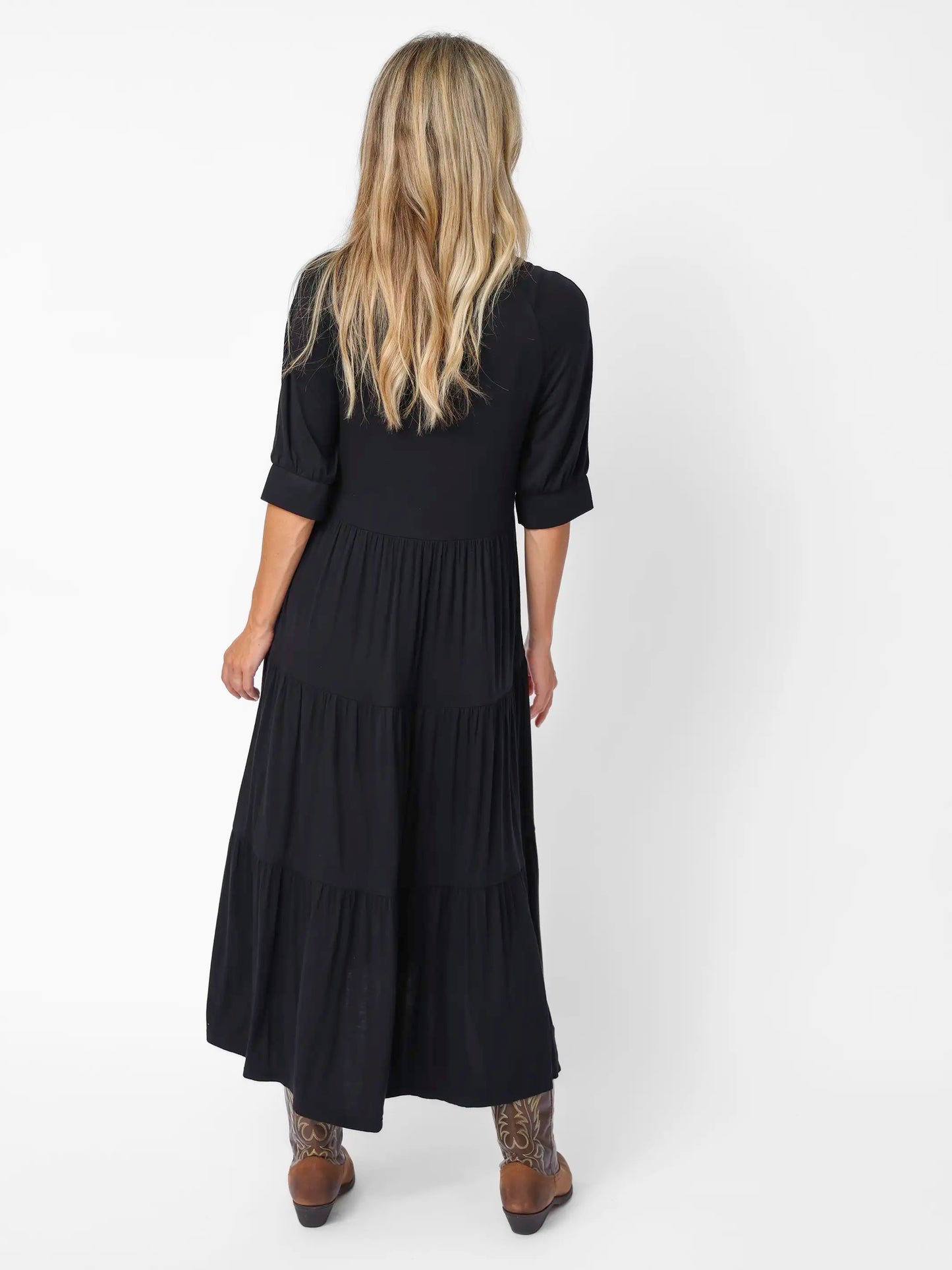 Rebecca "ButterSoft" Midi Dress - Black