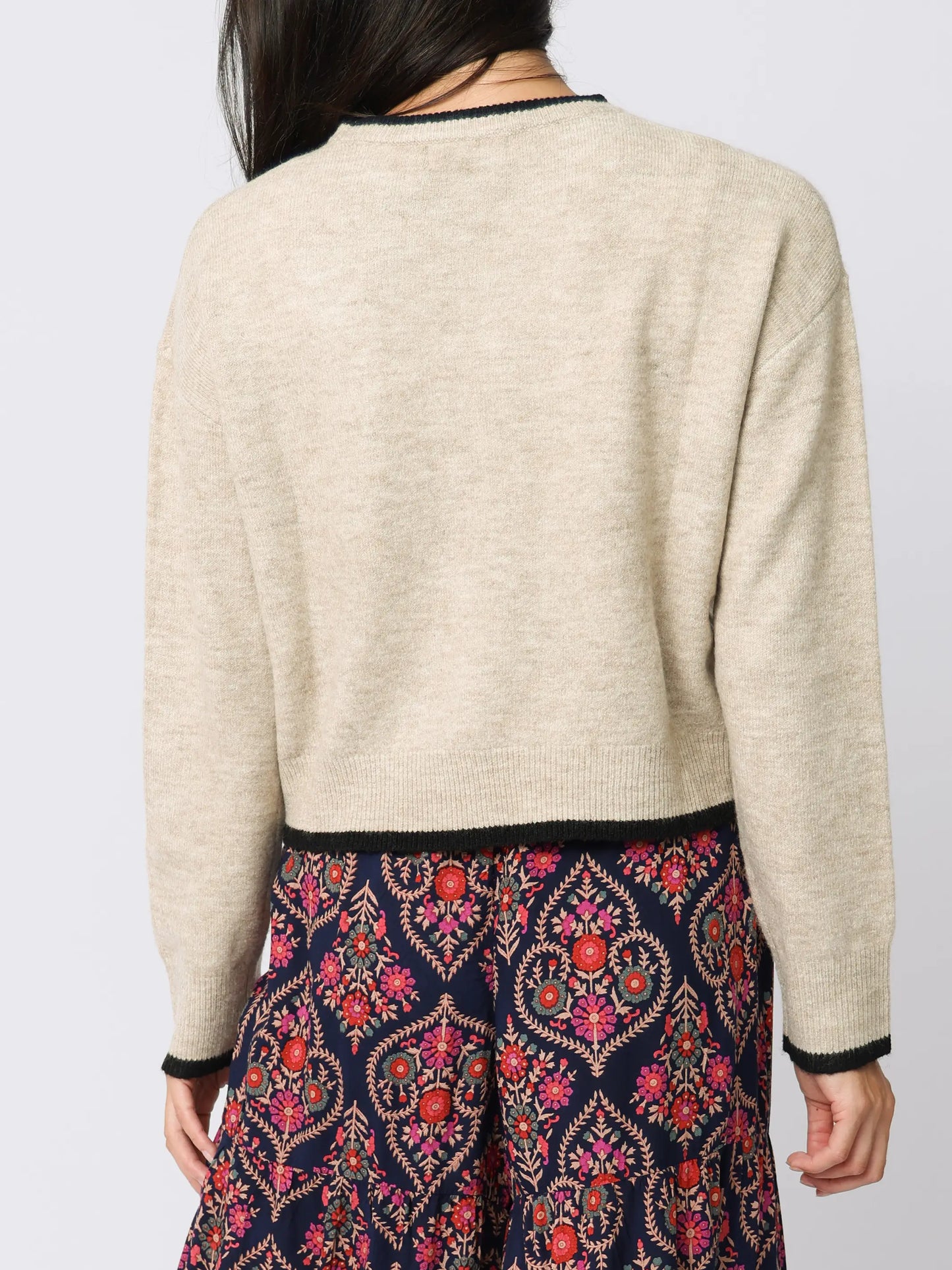 Intarsia Icon Sweater - Cream Dog