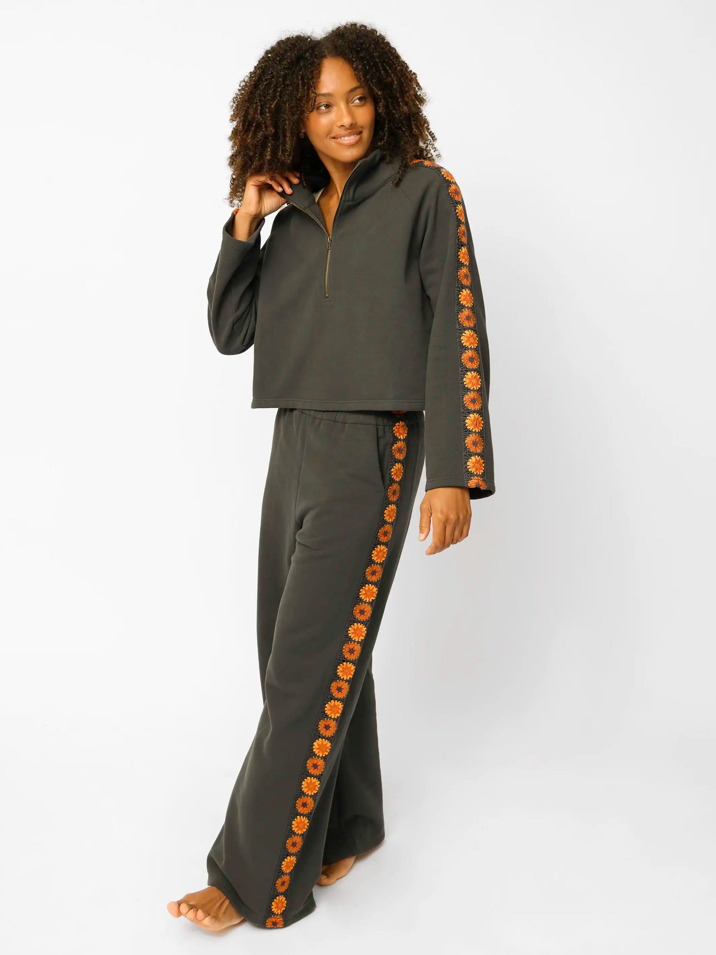 Lyvie Trim Sweatshirt - Charcoal