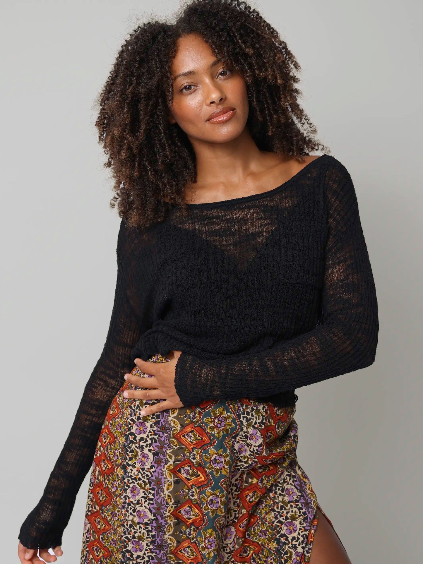 Patti Layering Sweater - Black