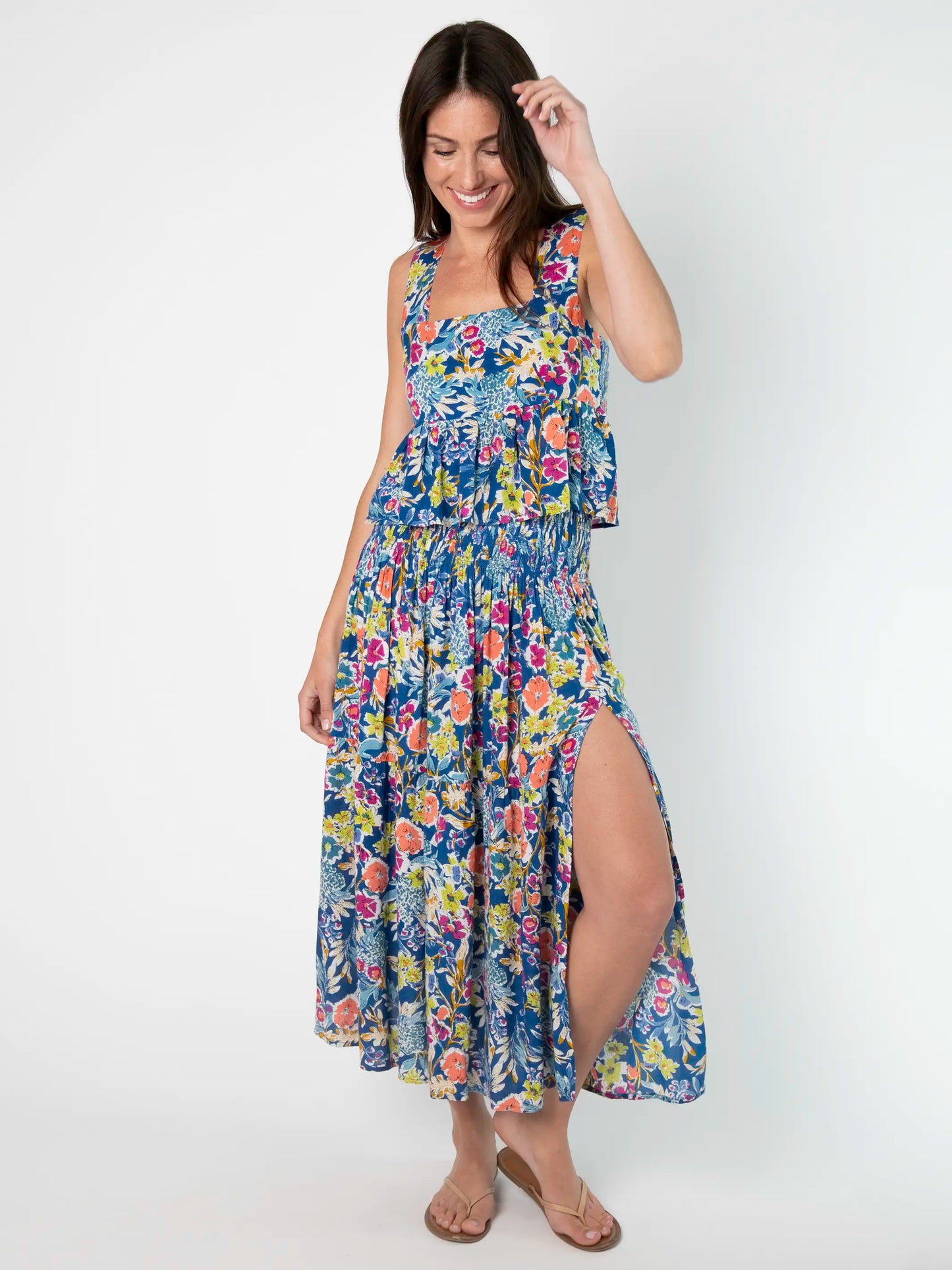 Tricia Top - Tropical Blue Floral