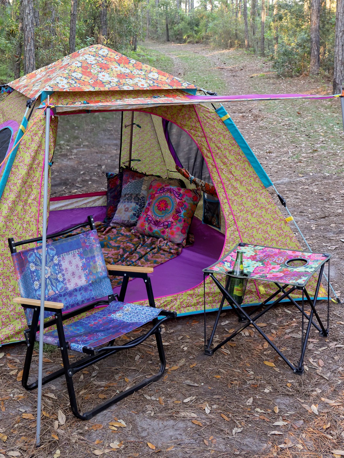 Happy Camp Table - Pink Painted Garden