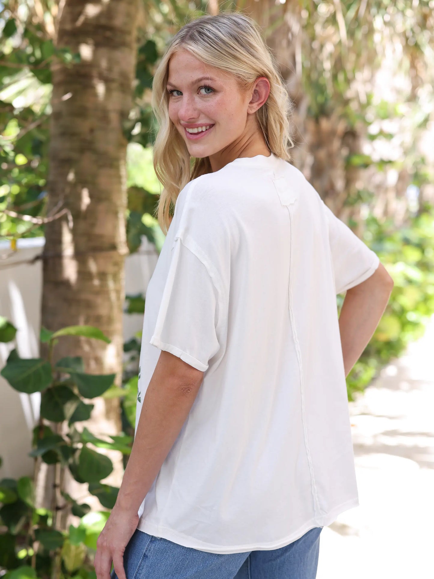 Take It In Cotton Tee - Live Happy Flower