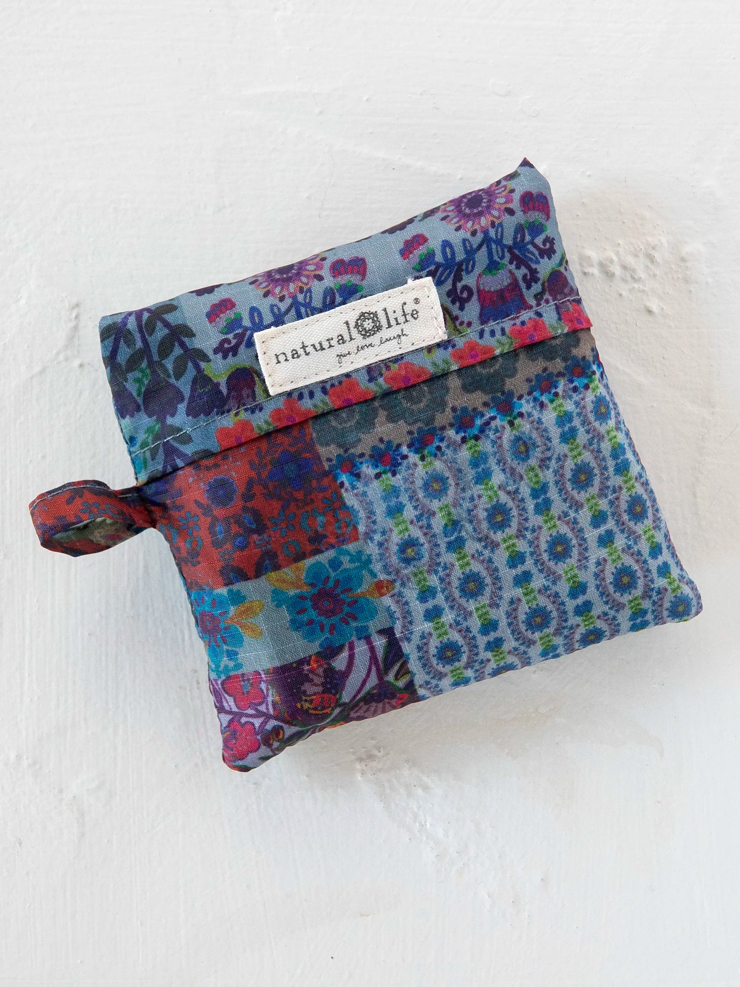 Reusable Market Tote - Blue Patchwork