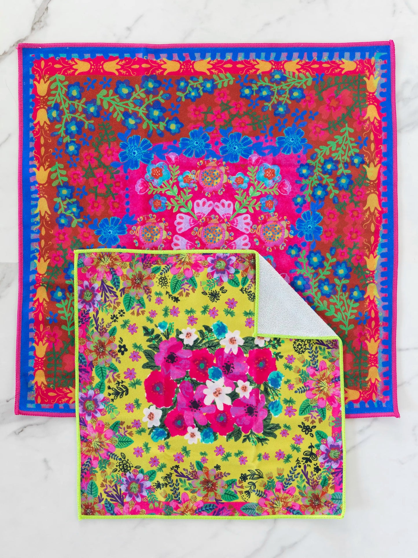 Wrap & Go Cosmetic Holders, Set of 2 - Coral Floral