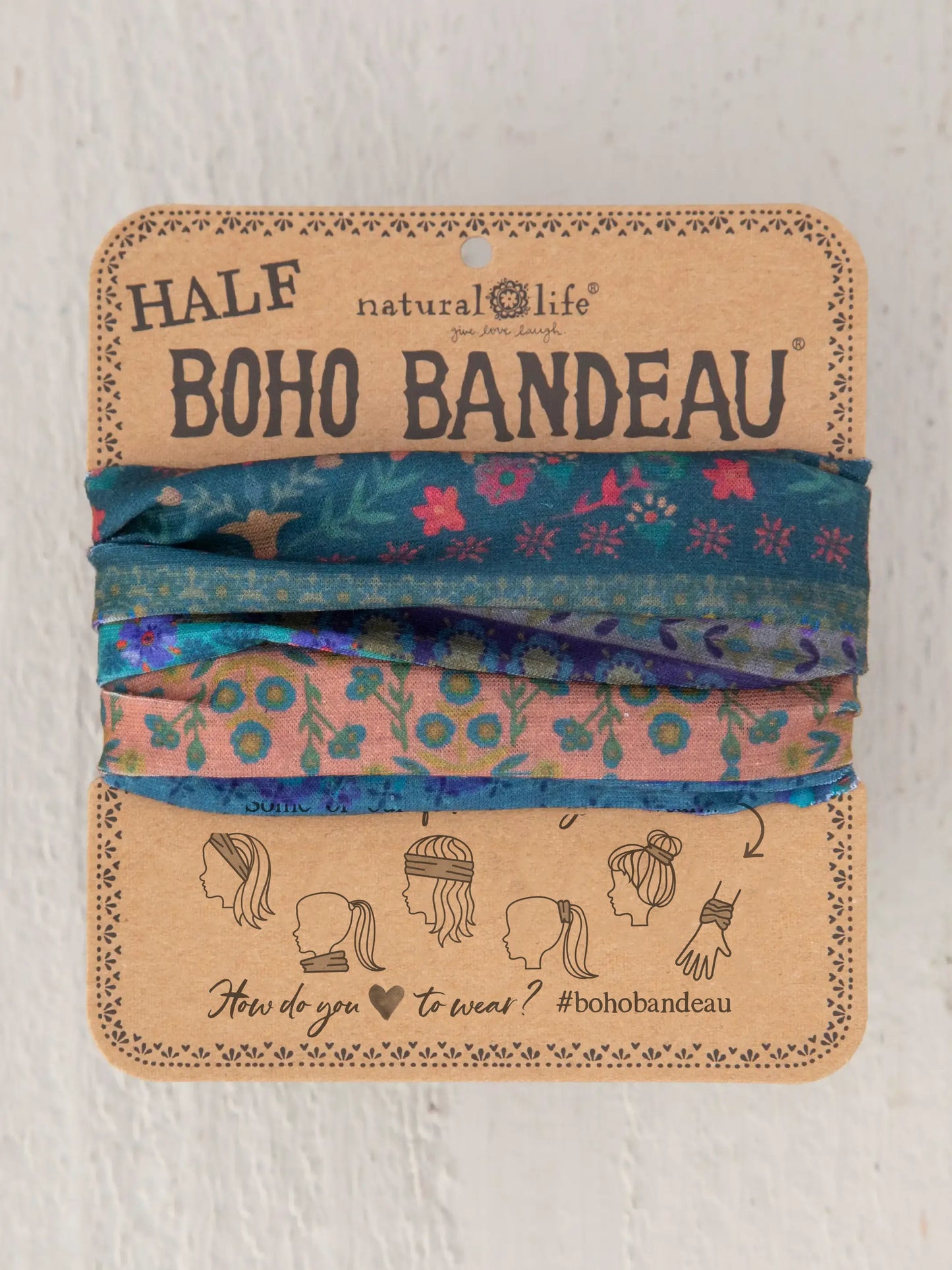 Half Boho Bandeau® Headband - Folk Floral Border
