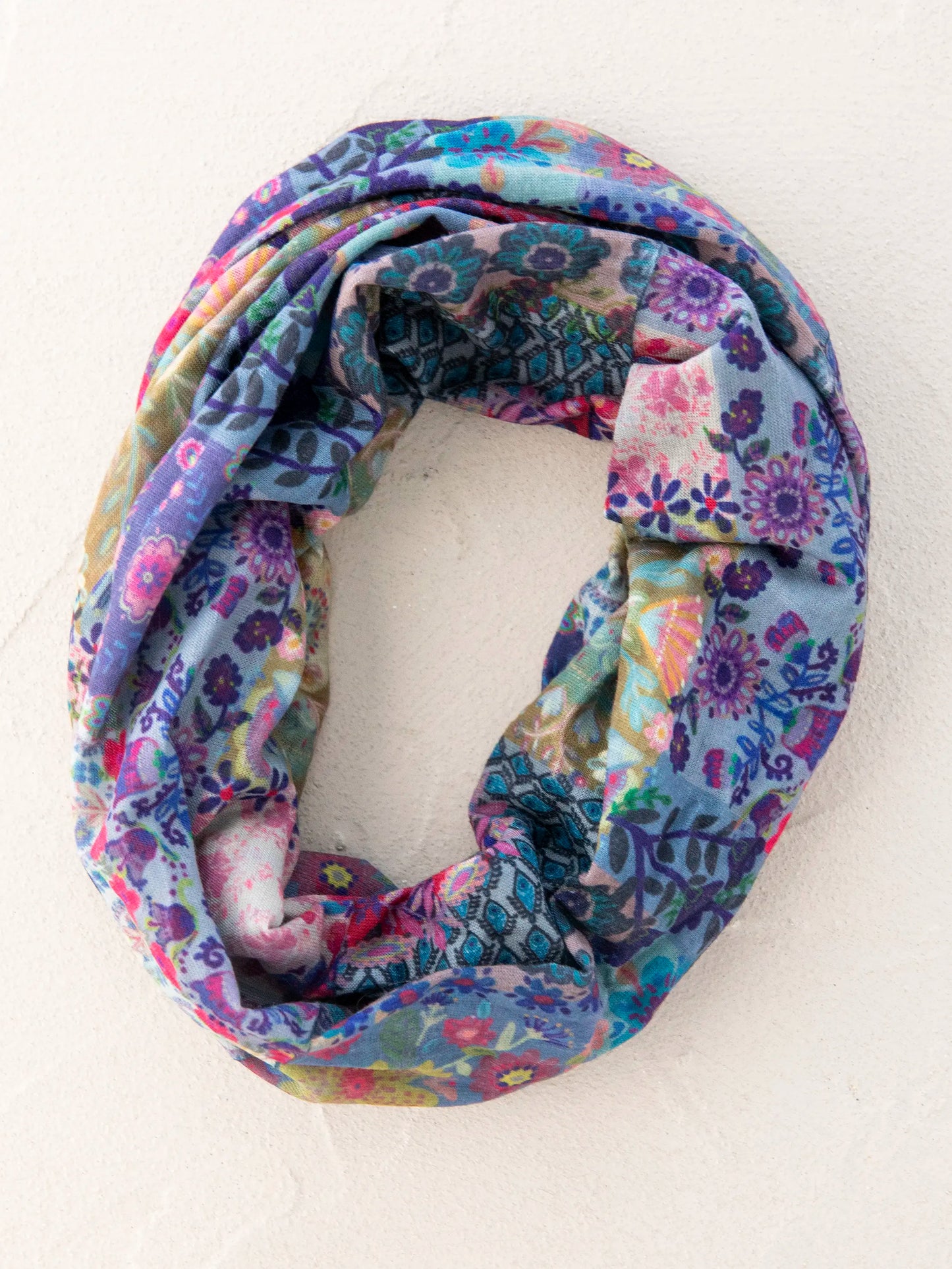 Full Boho Bandeau® Headband - Blue Patchwork