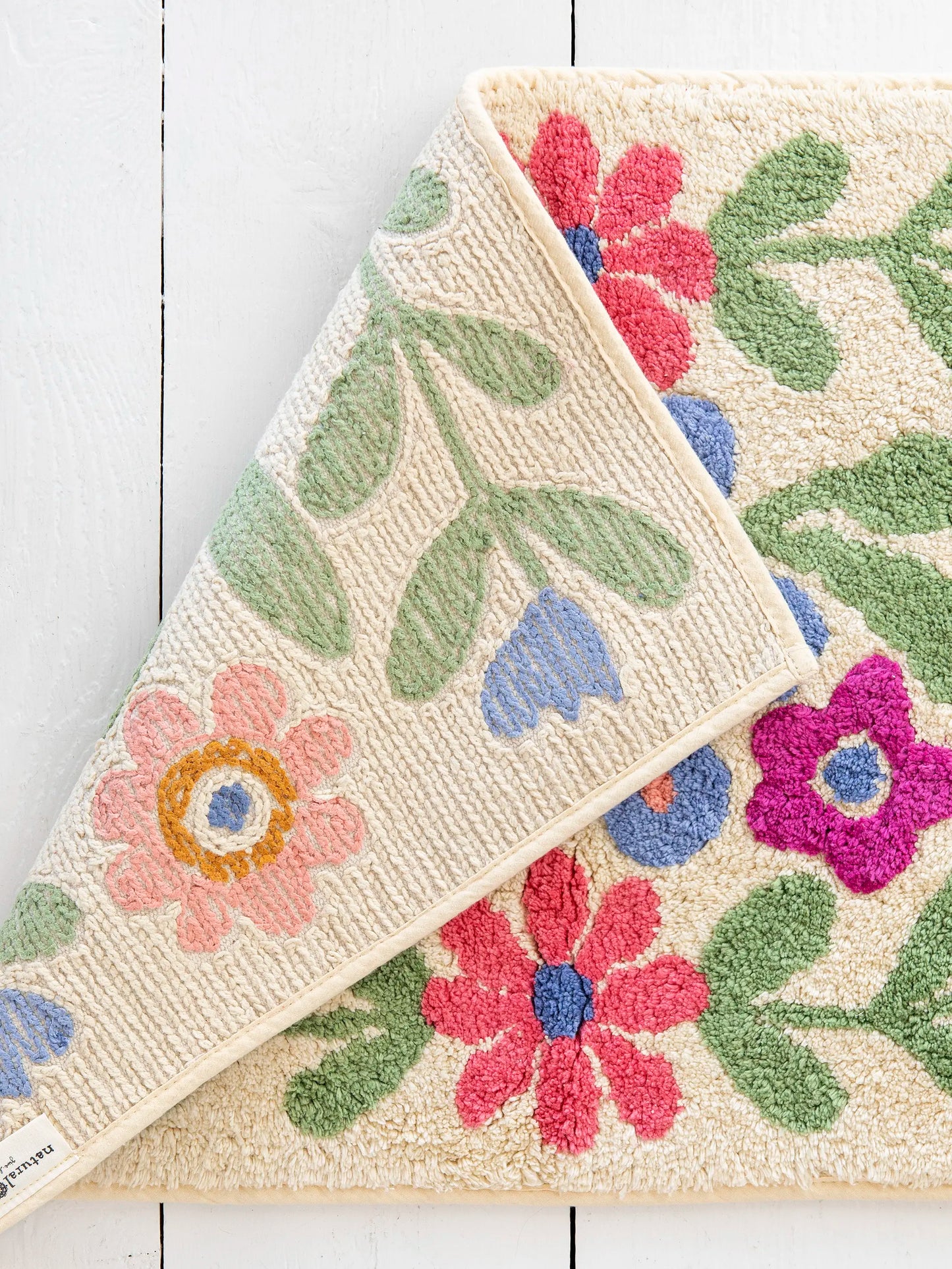 Tufted Cotton Bath Mat - Floral Vines