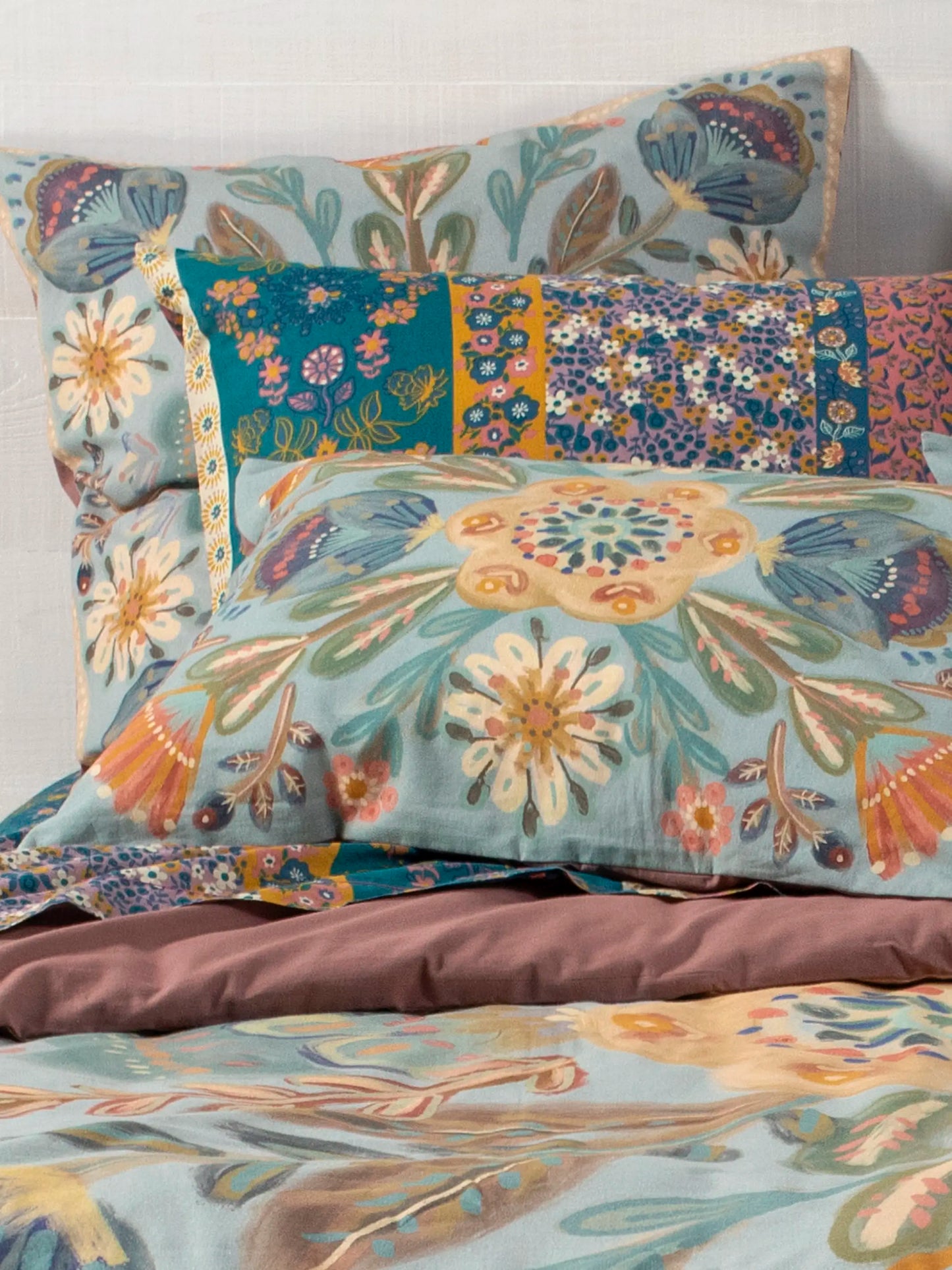 Catalina Cotton Euro Sham - Blue Mandala