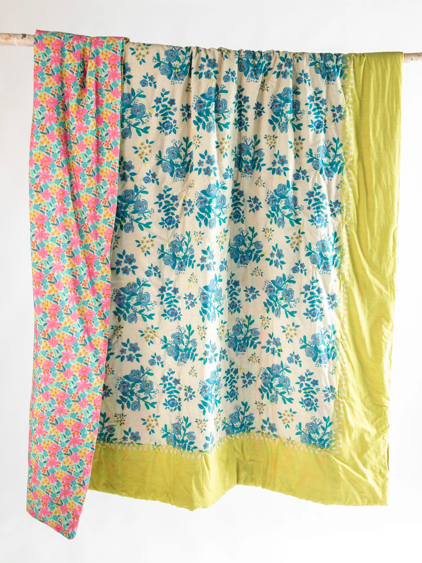 Bungalow Reversible Cotton Quilt - Wildflower Pop