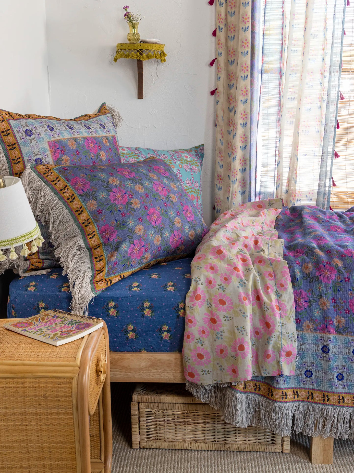 Printed Curtain Panel - Garden Stripes Cotton