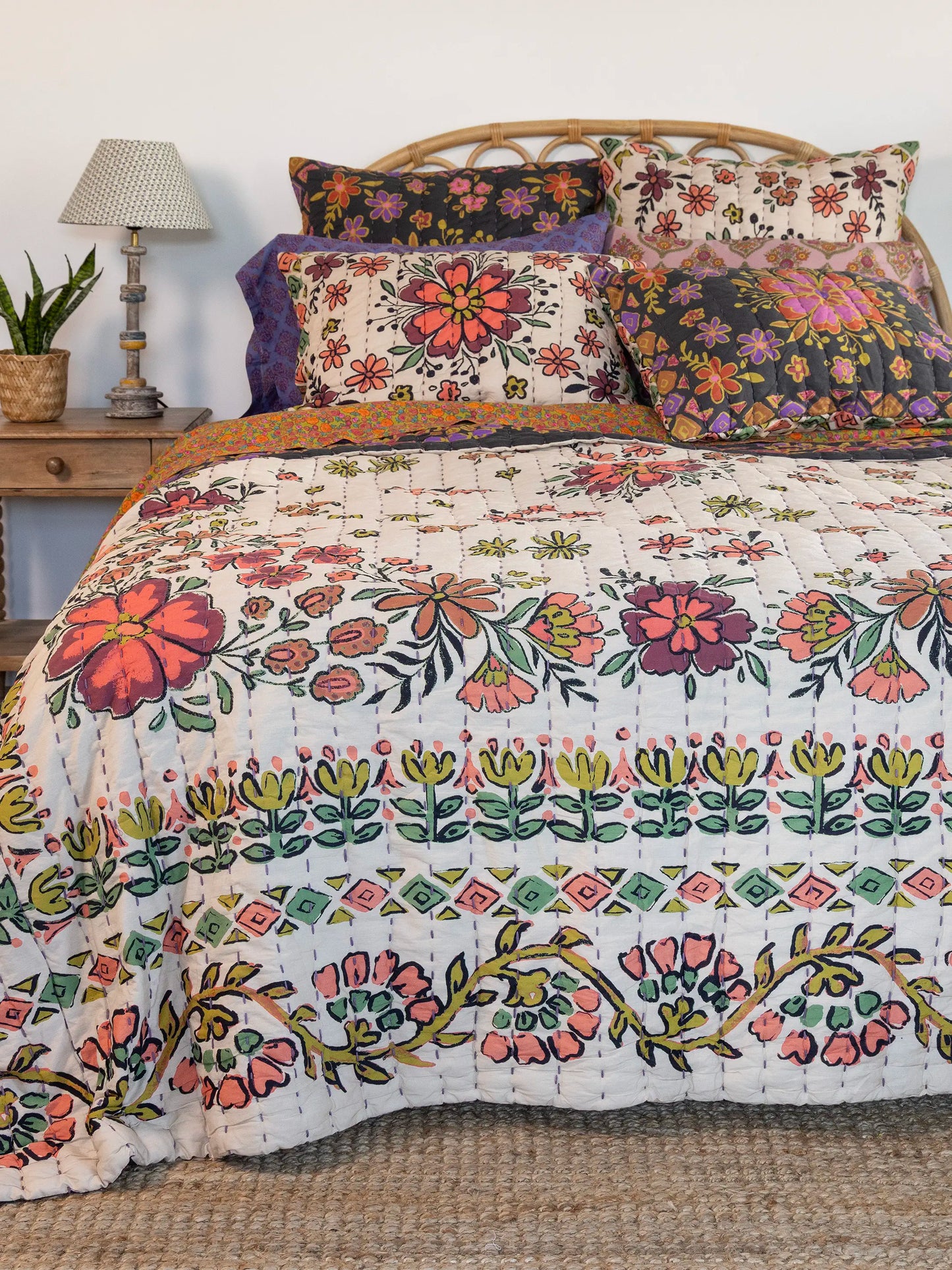 Bungalow Reversible Cotton Euro Sham - Blooming Bandana