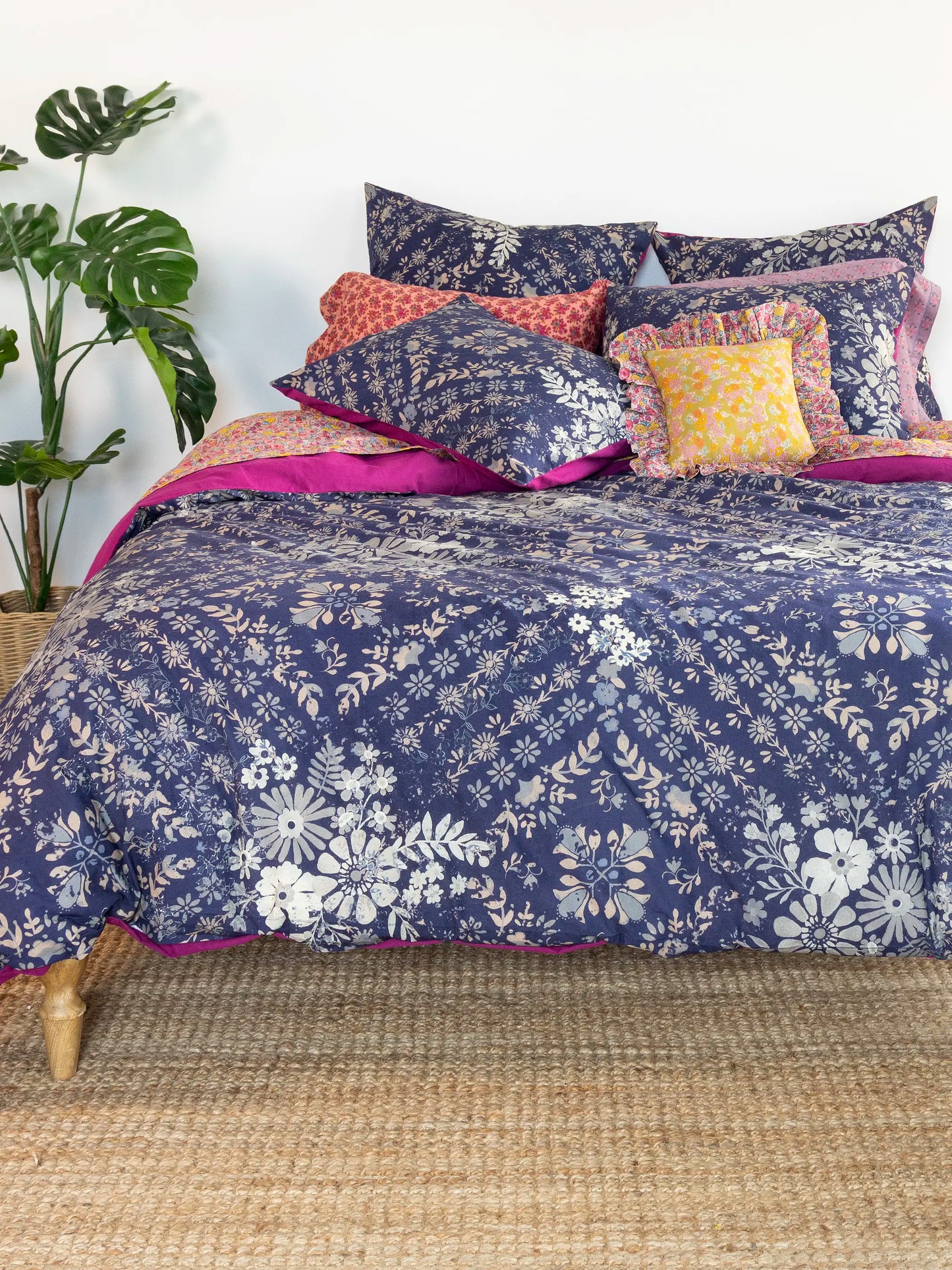 Catalina Cotton Duvet Cover - Navy Bandana