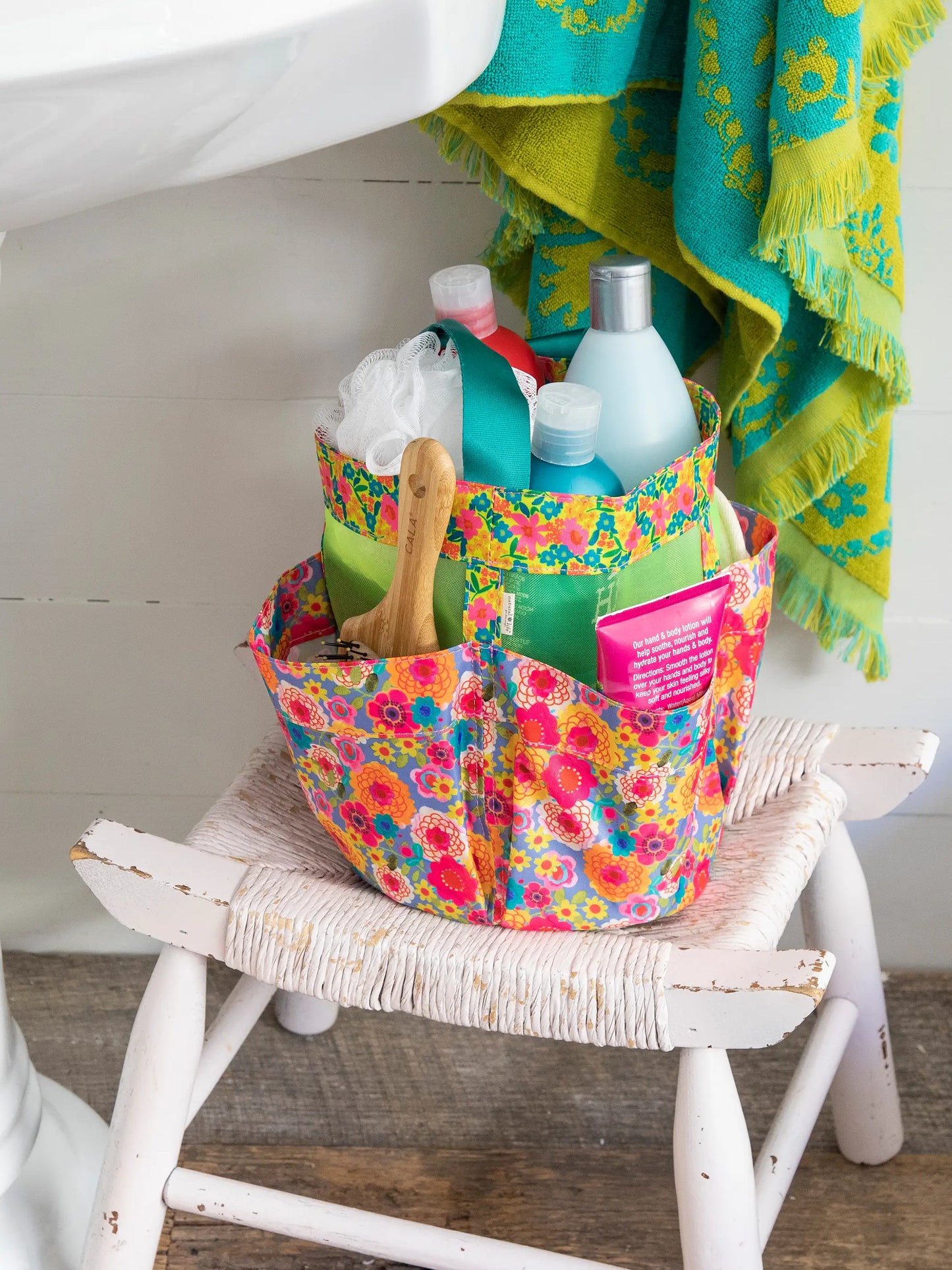 Shower Caddy - Retro Floral Garden