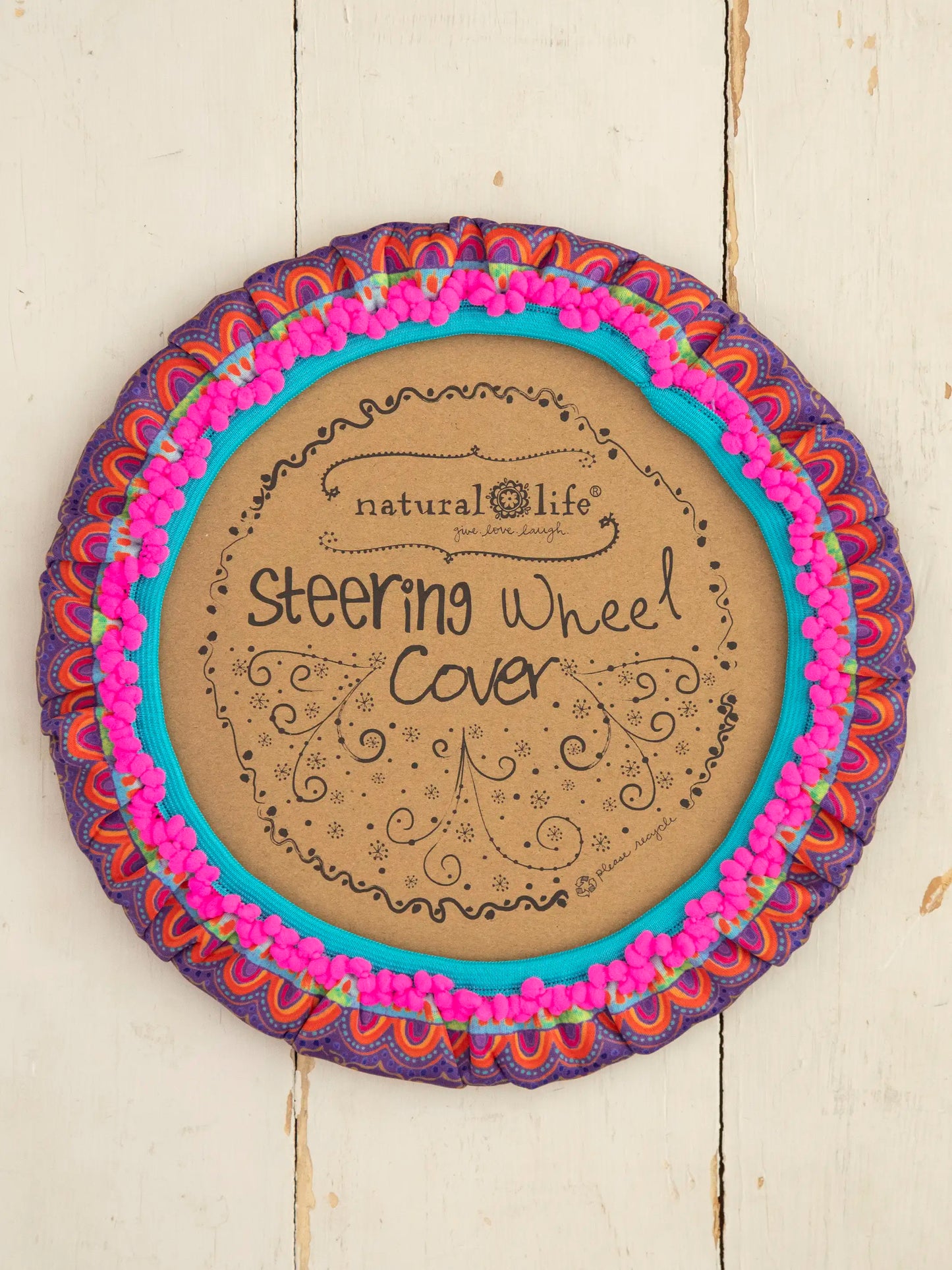 Steering Wheel Cover, 15" - Rainbow