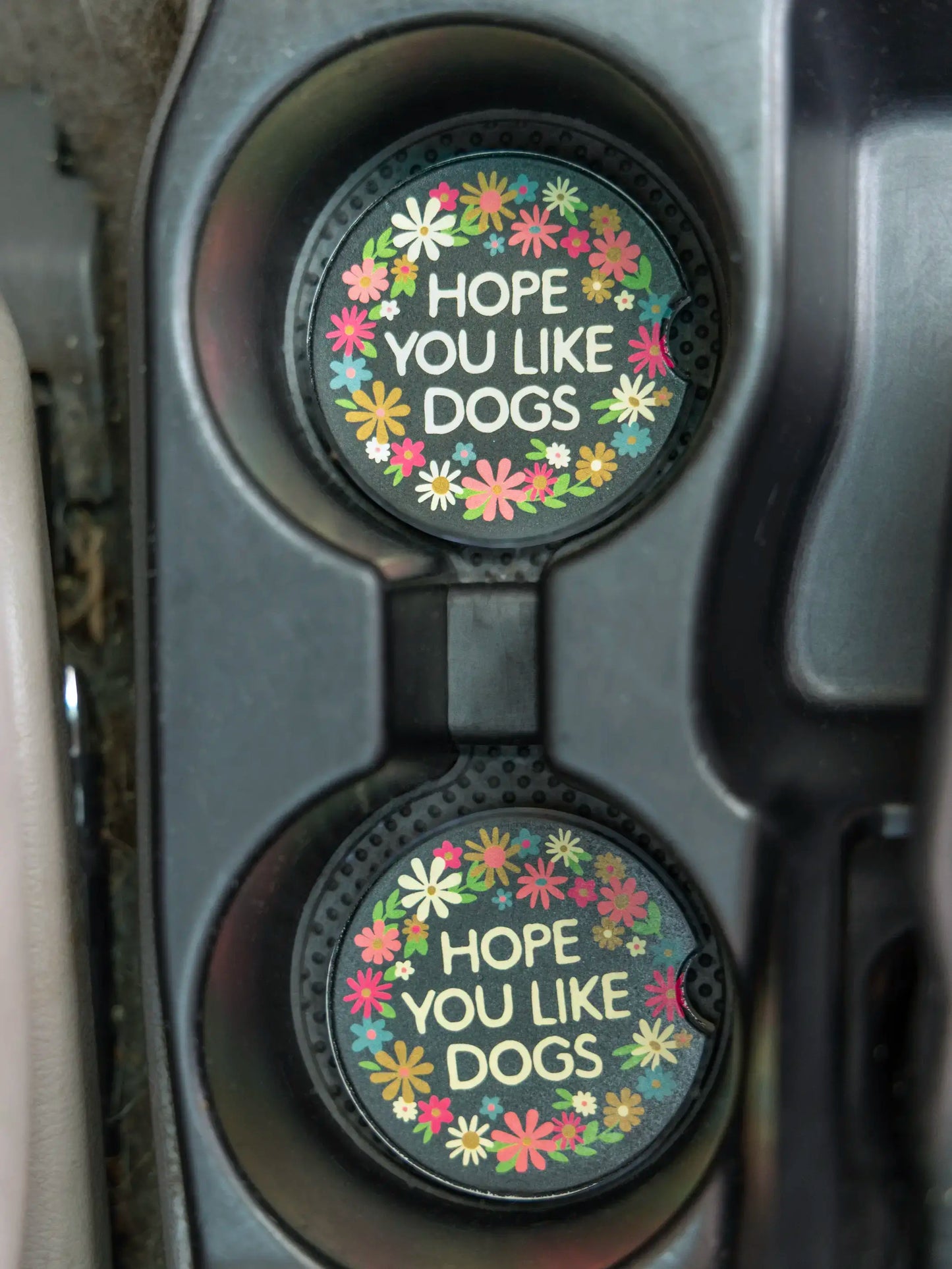 Car Coasters, Set of 2 - Hope You Like Dogs