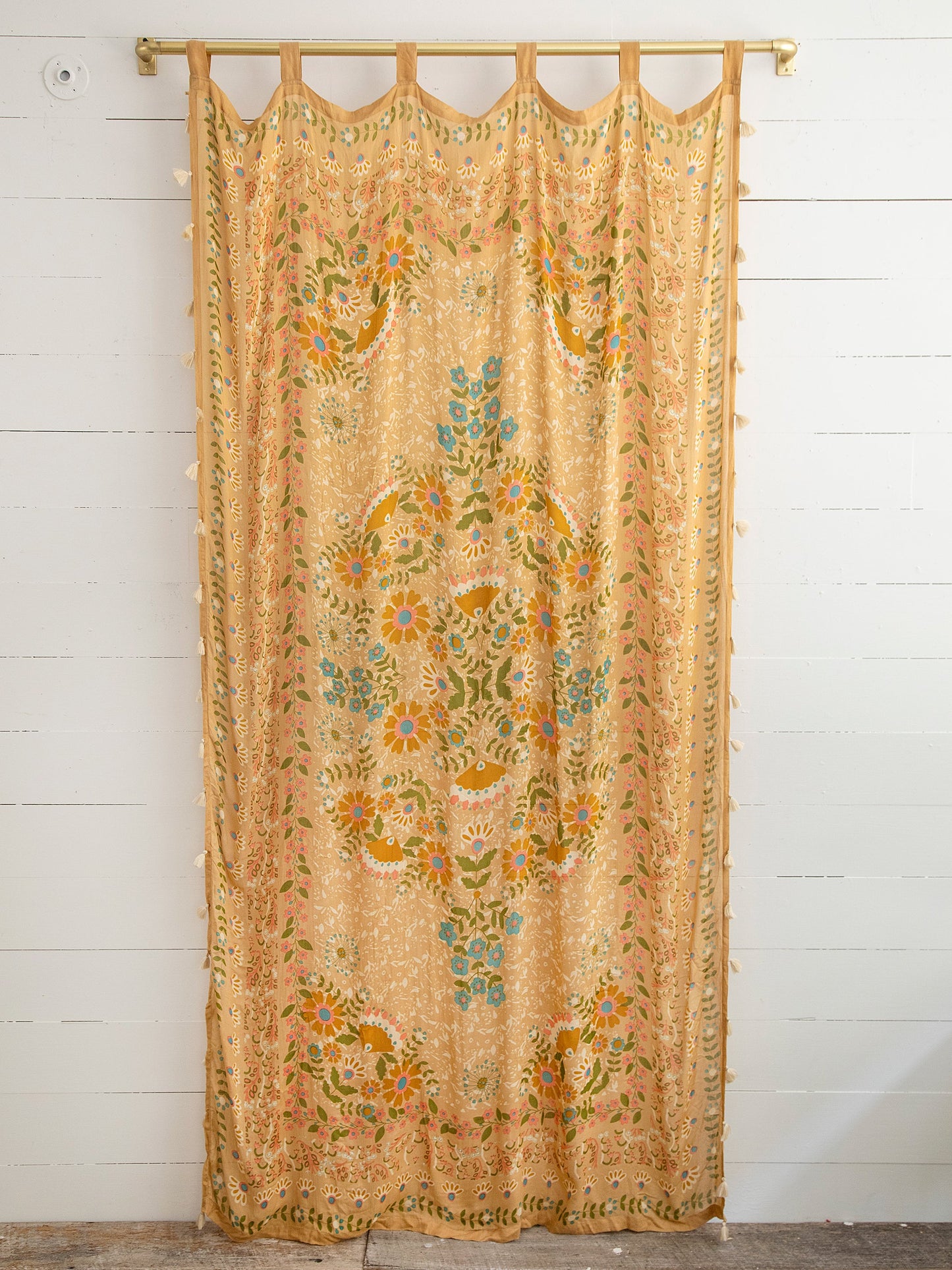 Printed Curtain Panel - Taupe Motif