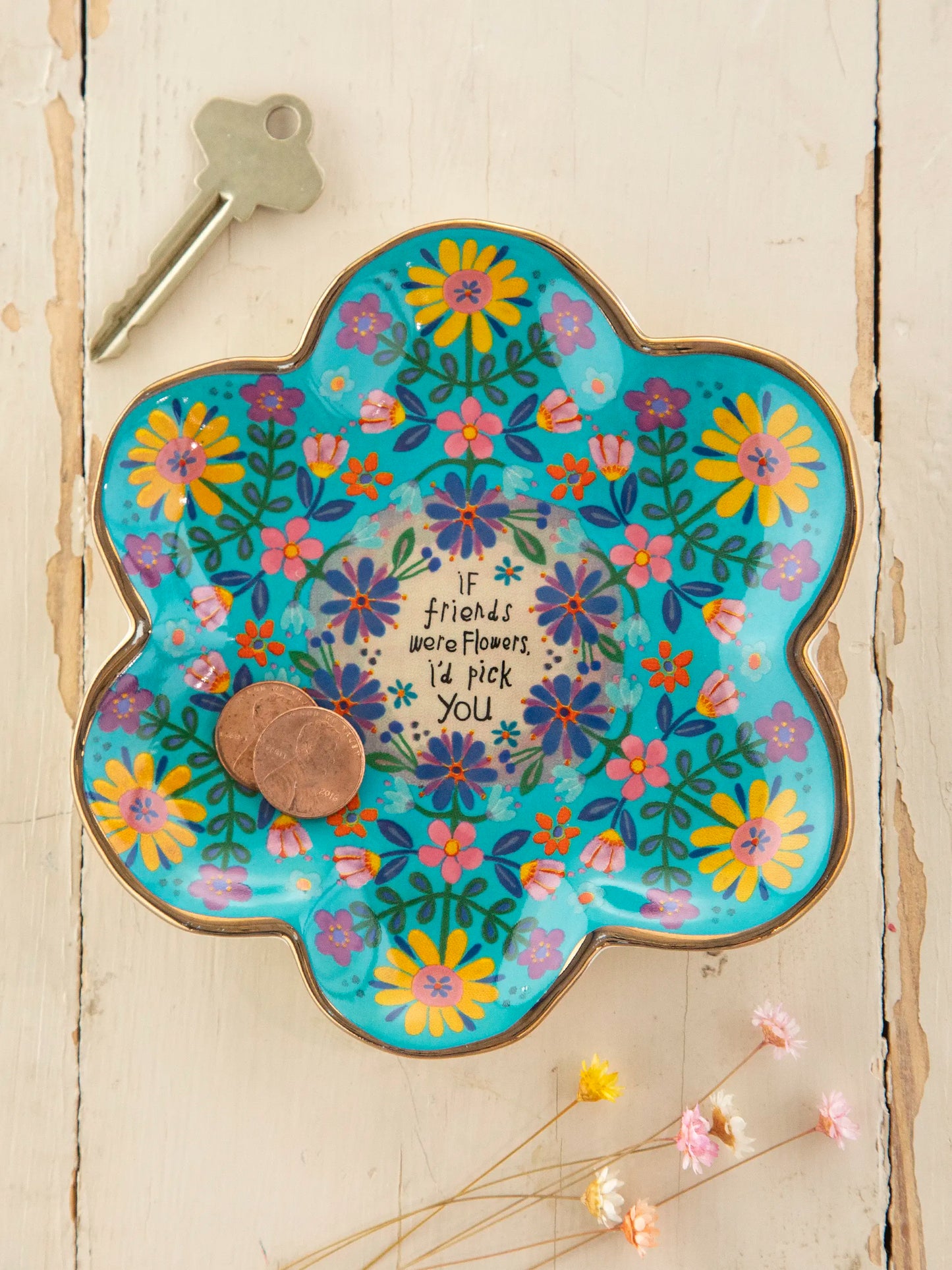 Artsy Ceramic Trinket Dish - If Friends Were Flowers