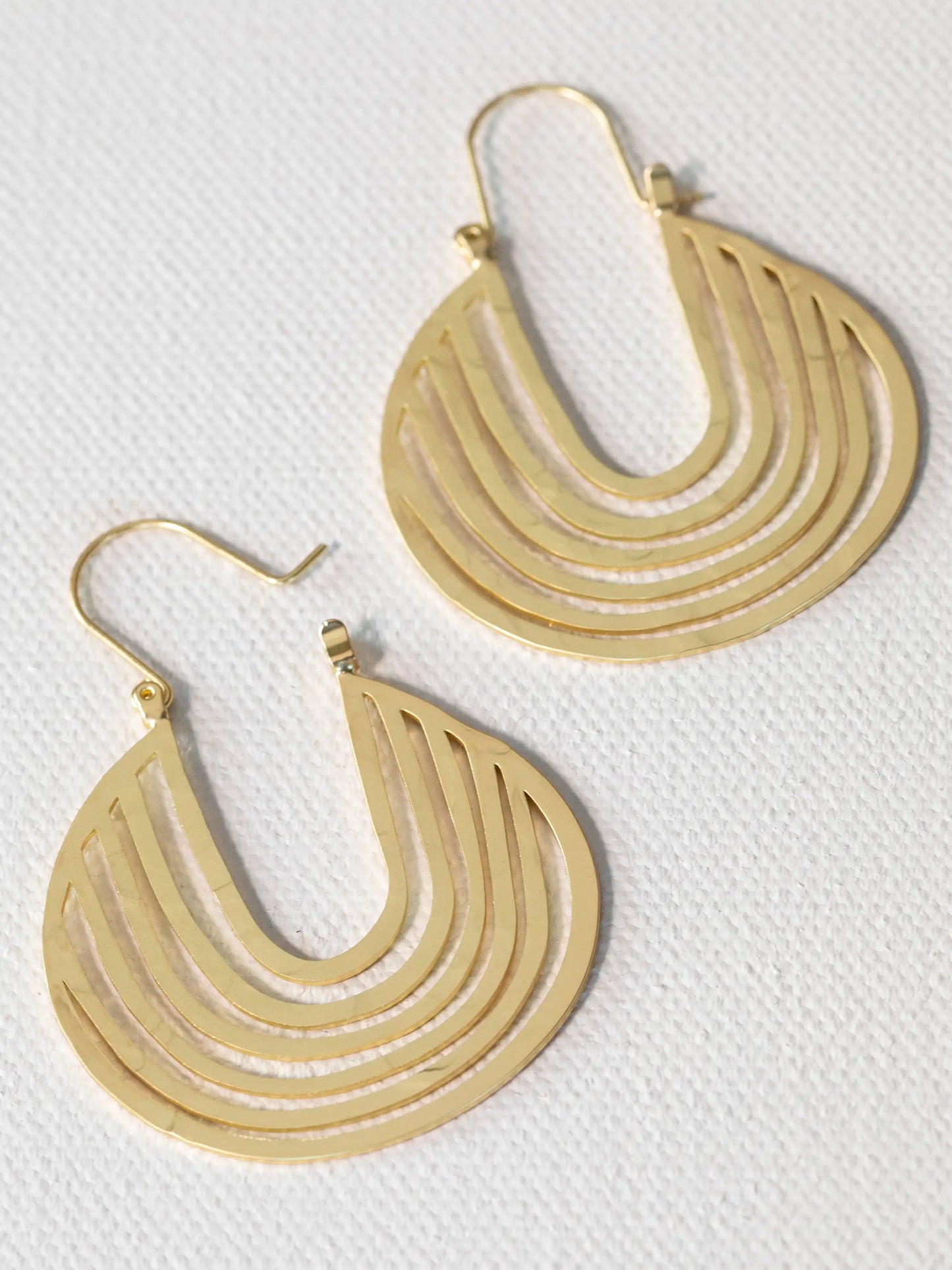 Hammered Gold Hoop Earrings