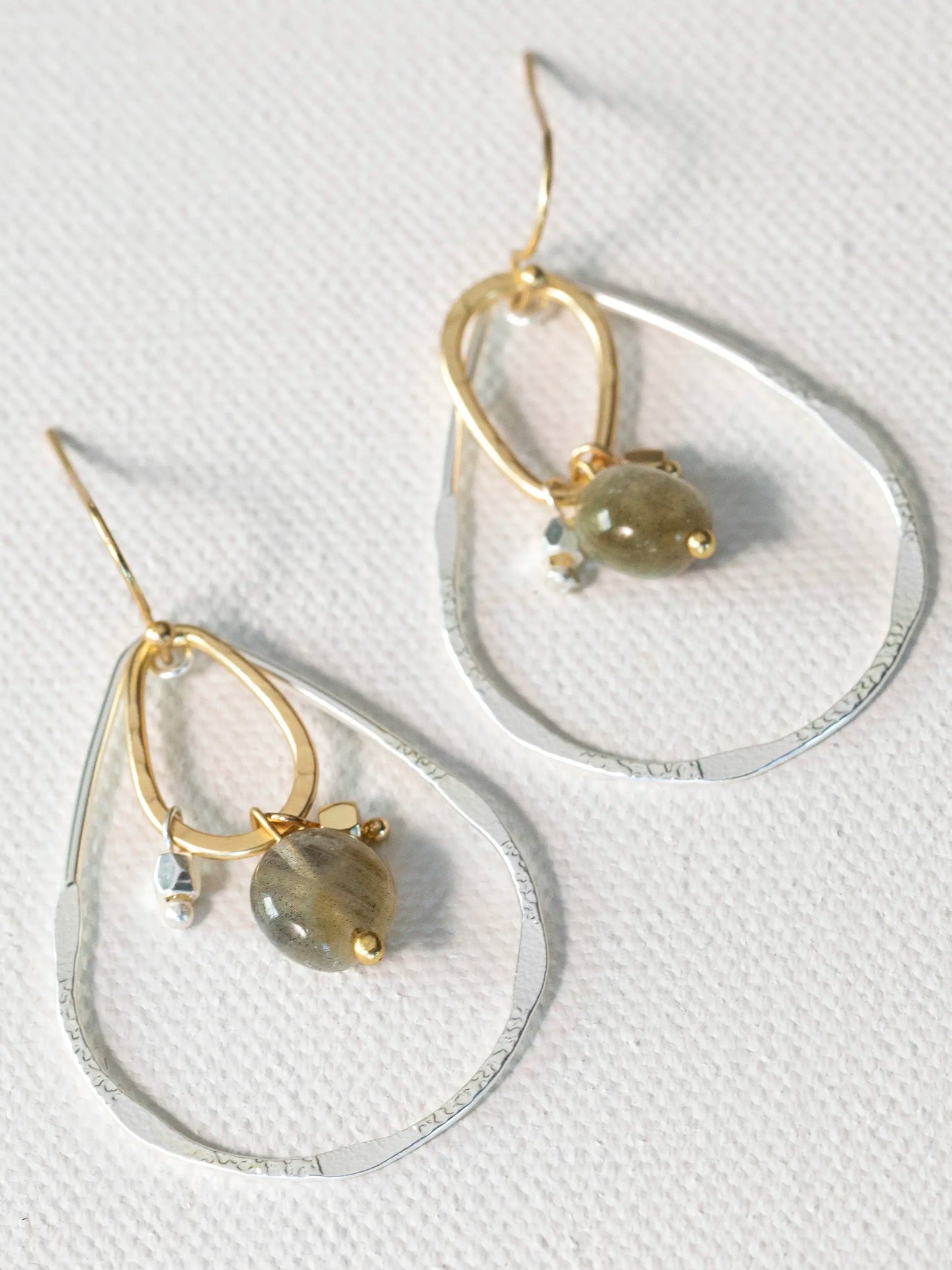 Mixed Metal Drop Earrings