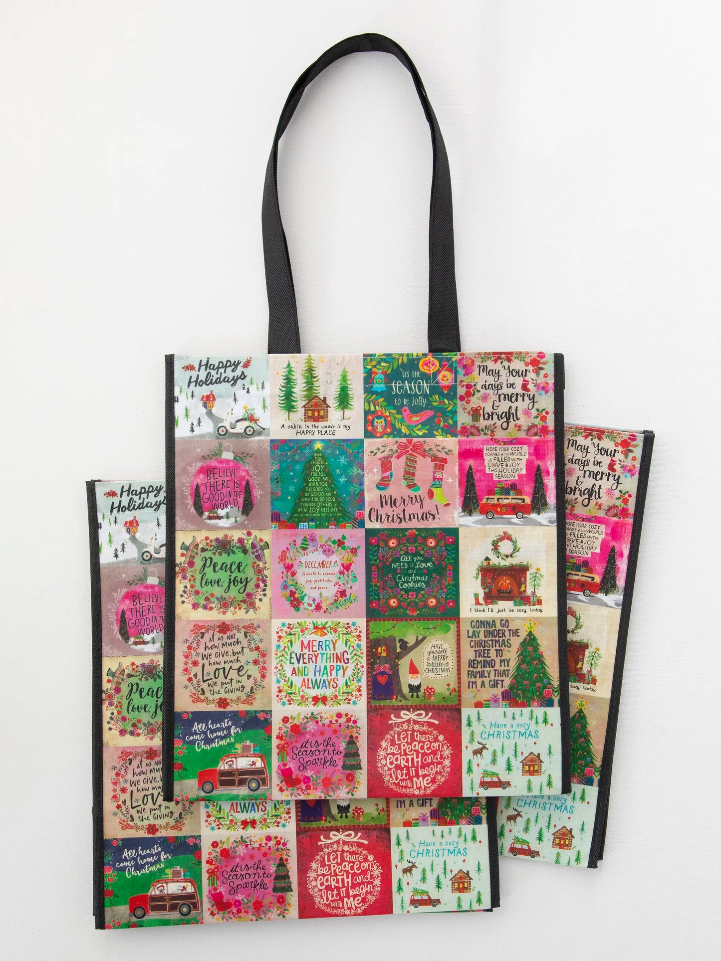 XL Happy Bag, Set of 3 - Holiday Chirps