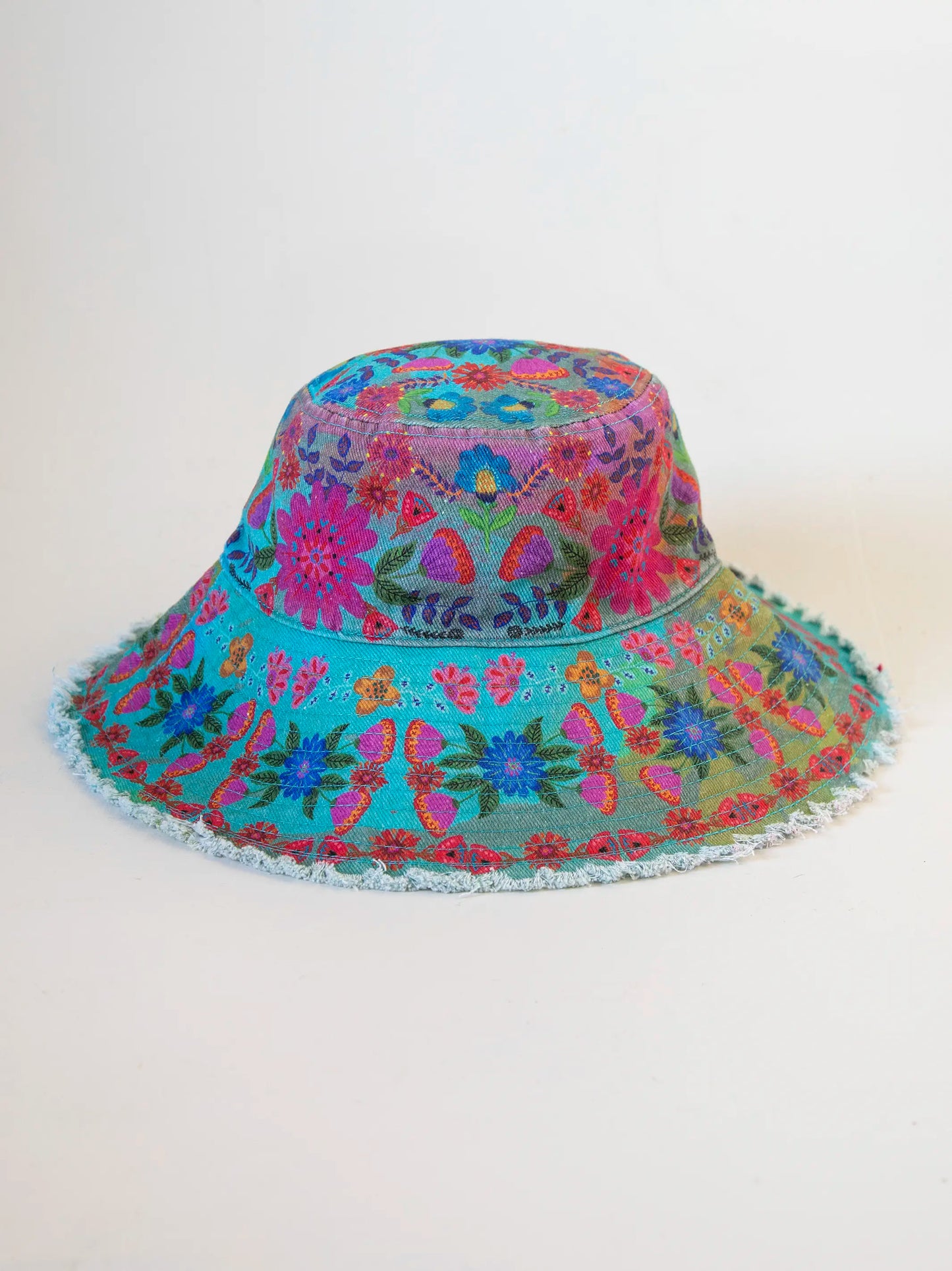Sandy Days Bucket Hat - Teal Folk Flower