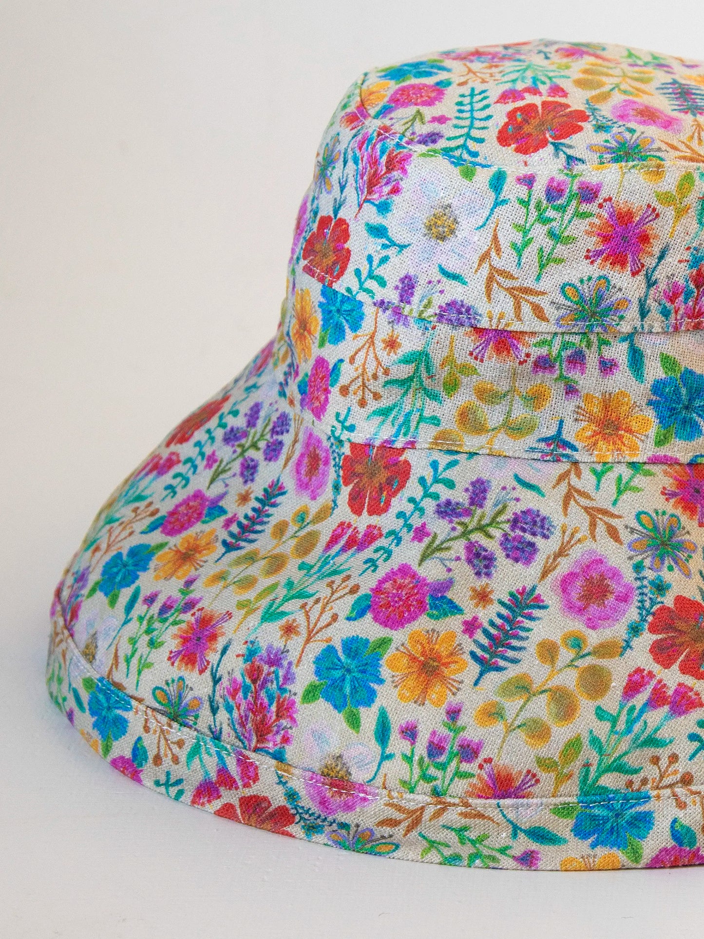 Sunny Day Bucket Hat - Rainbow Garden Cream