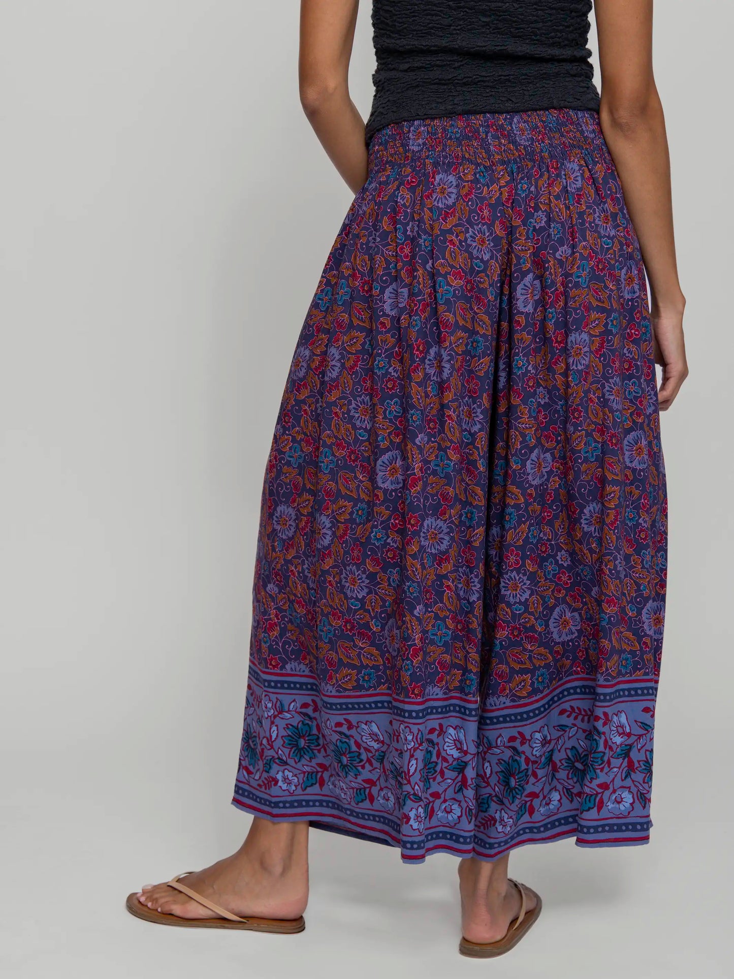 Make A Move Wide-Leg Palazzo Pant - Fiona Border Indigo