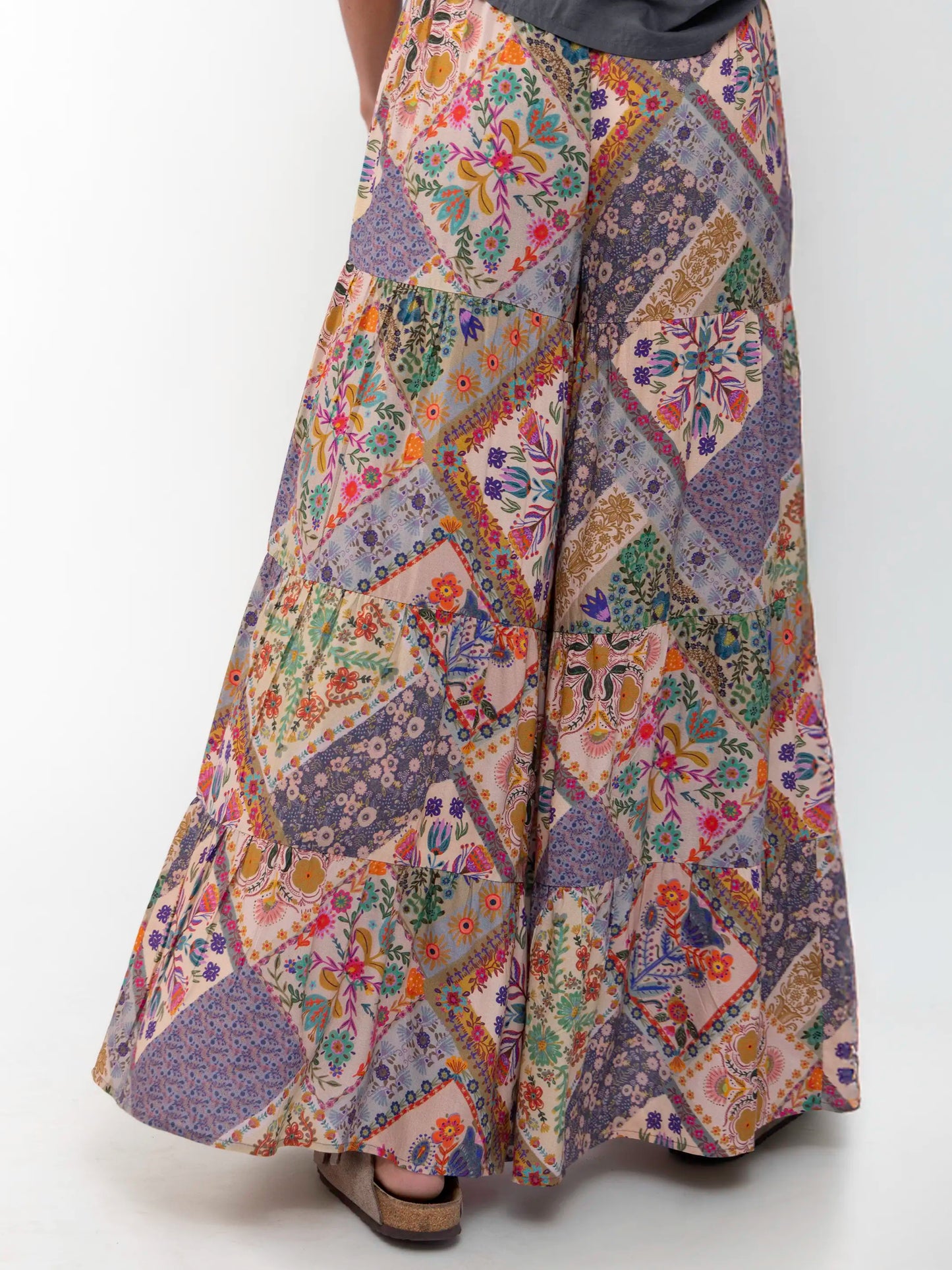 Patti Palazzo Pant - Mandala Folk Patchwork