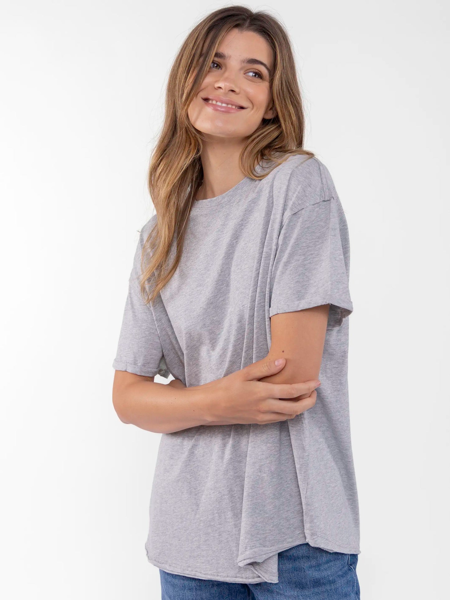 Take It In Cotton Tee - Heather Grey