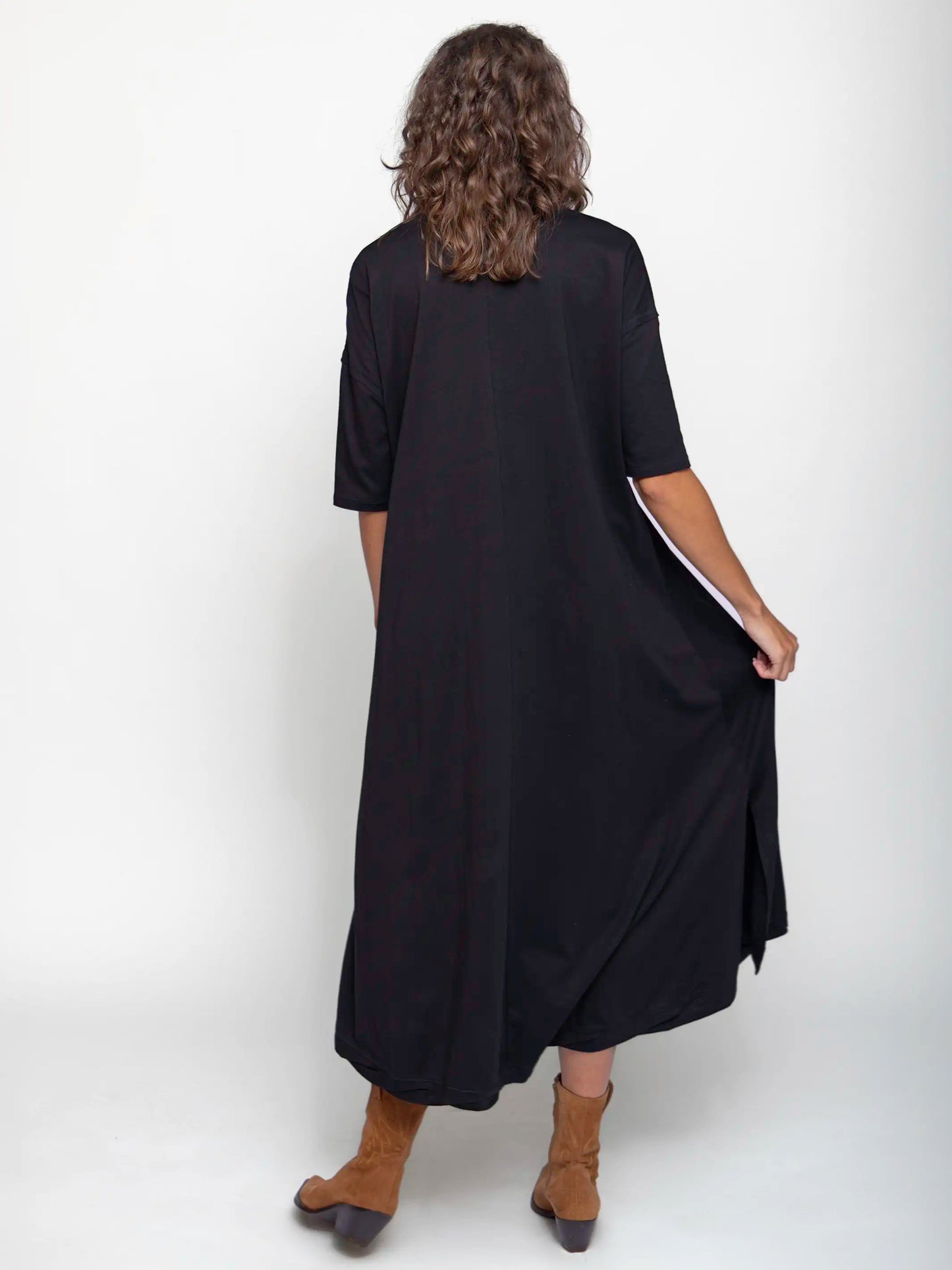All Day Cotton Tee Dress - Black