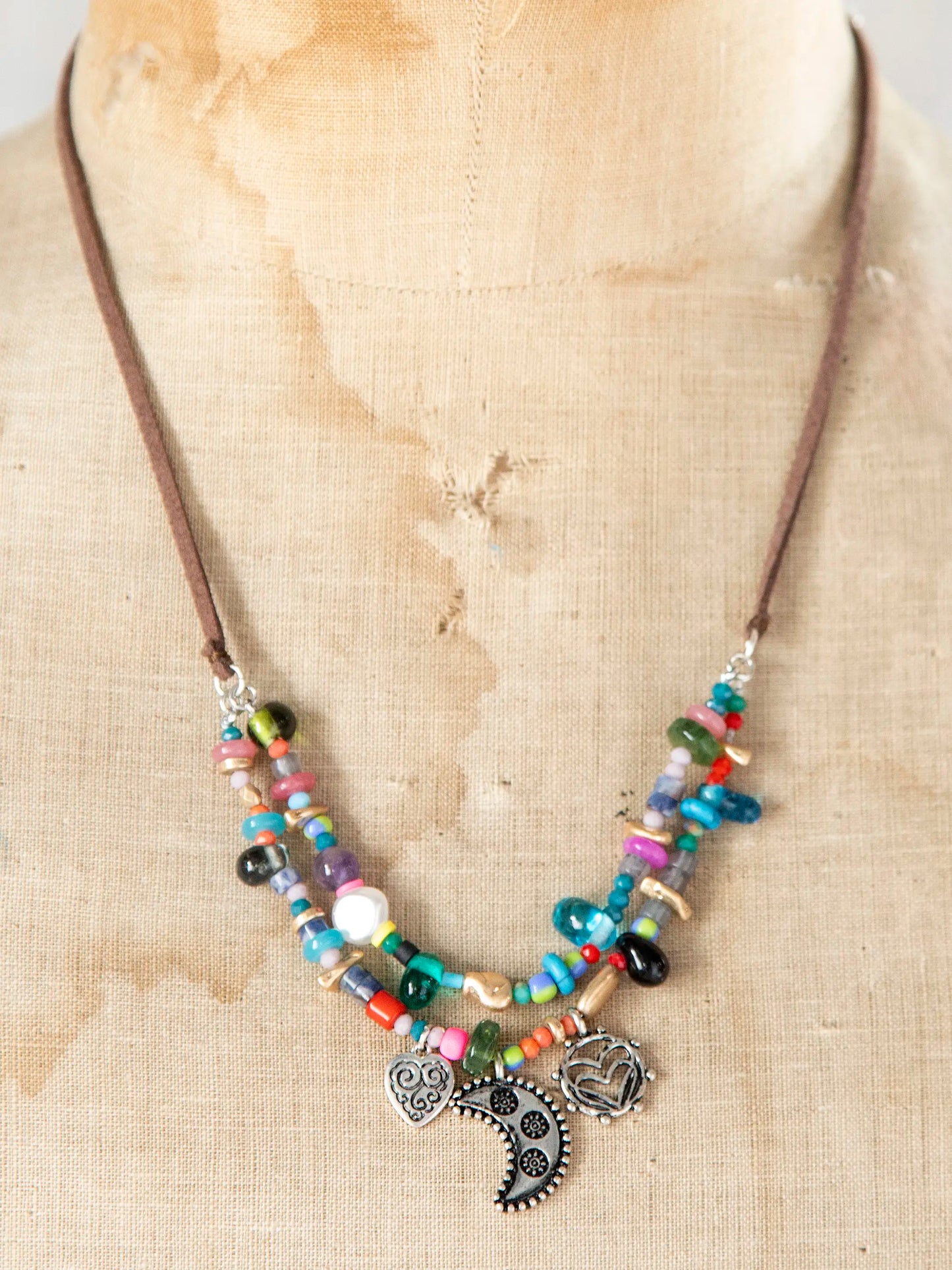 Boho Charm Leather Necklace