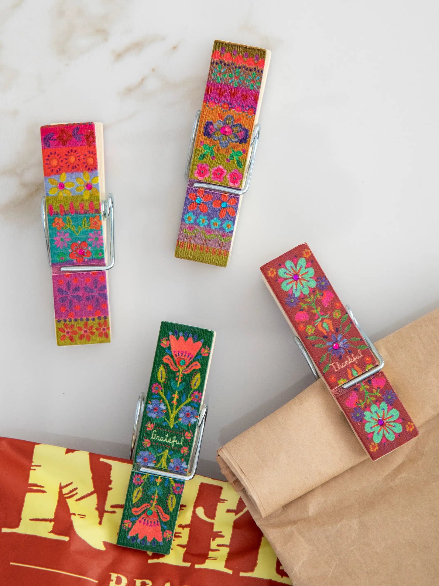 Happy Clips, Set of 4 - Thankful