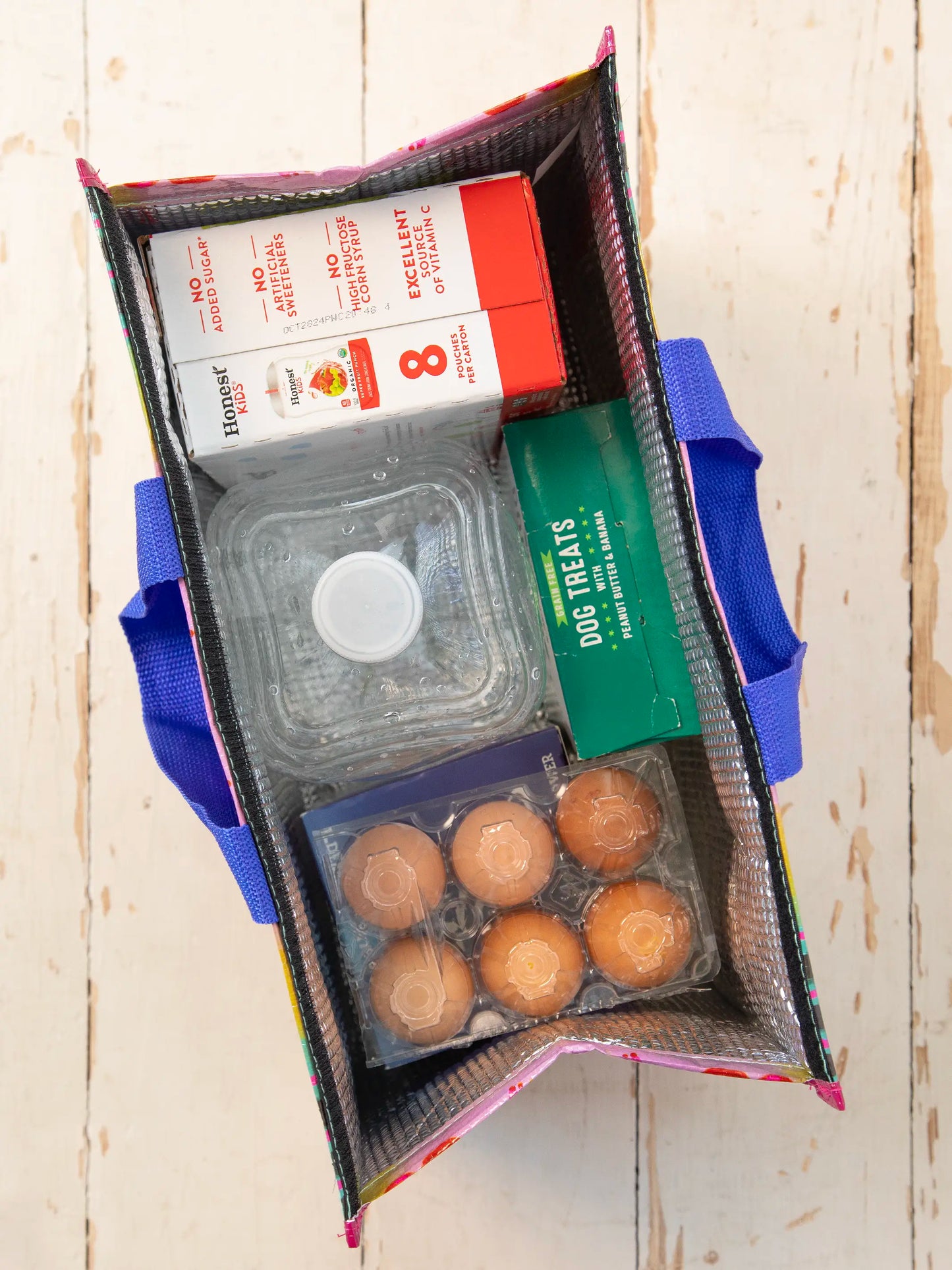 Insulated Cooler Tote - Neon Pink Floral