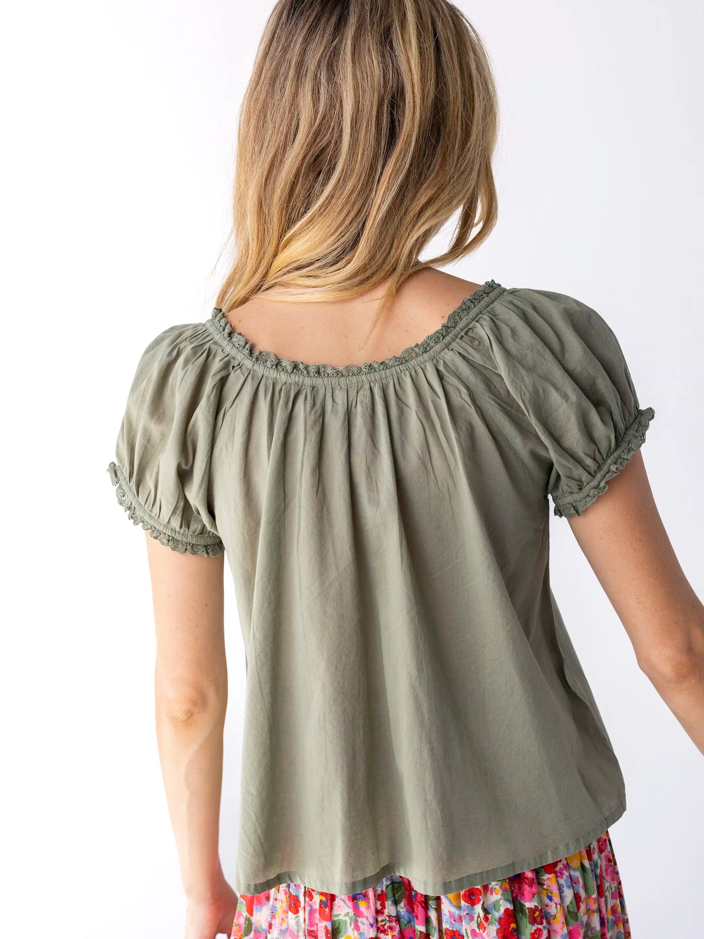 Sweet Nothings Embroidered Cotton Top - Sage