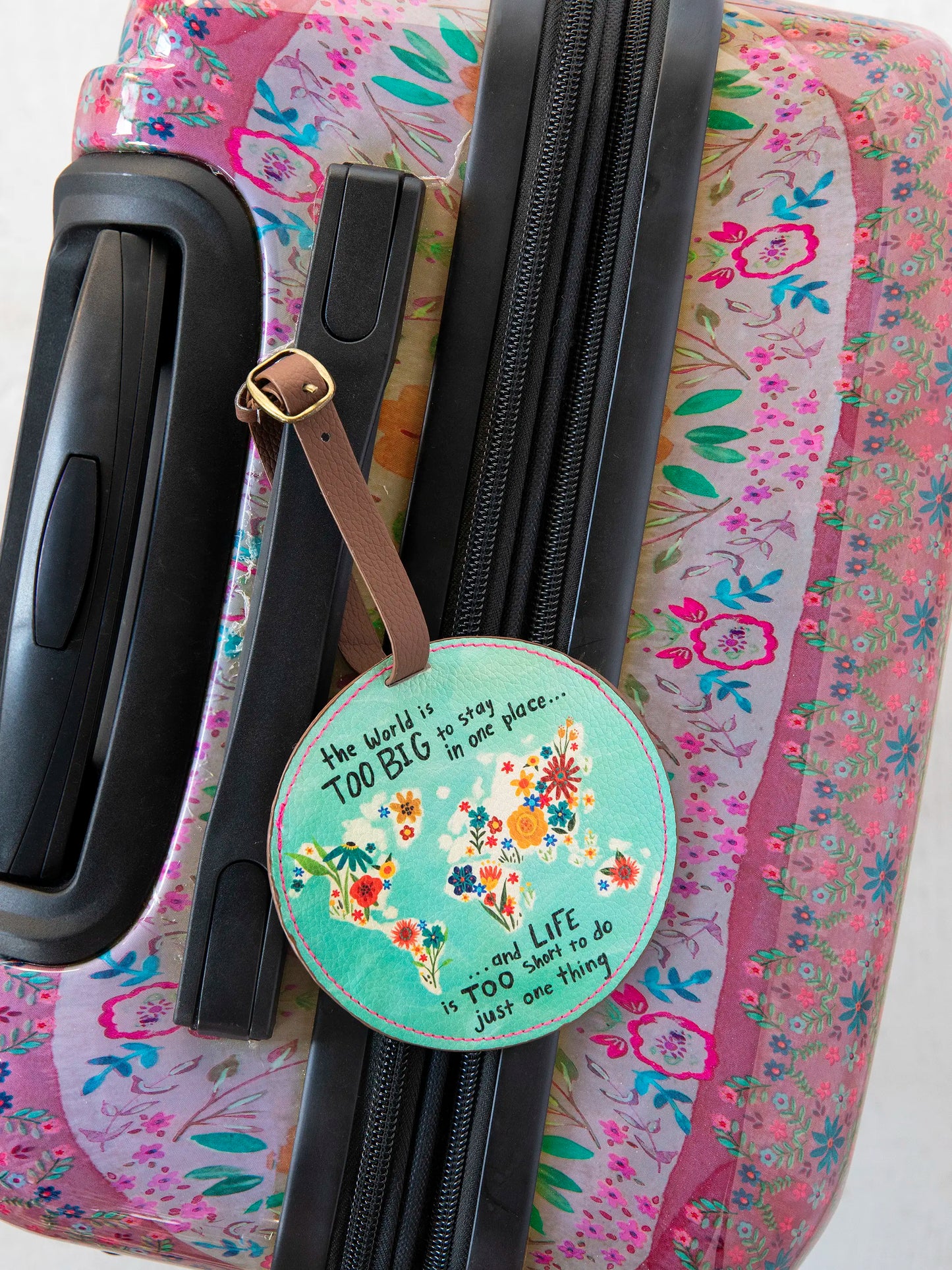 Travel Happy Luggage Tag - Life Is Too Short