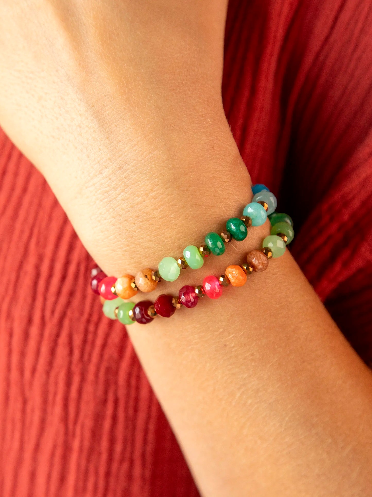 Rainbow Stone Bracelet Choker