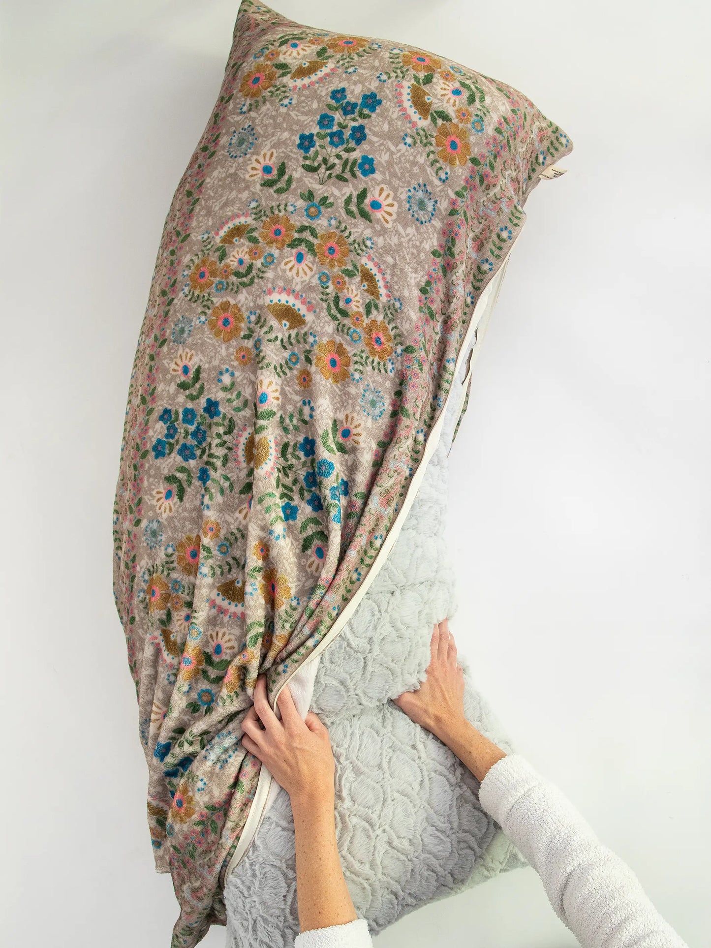 Reversible Cozy Body Pillow Cover - Cream