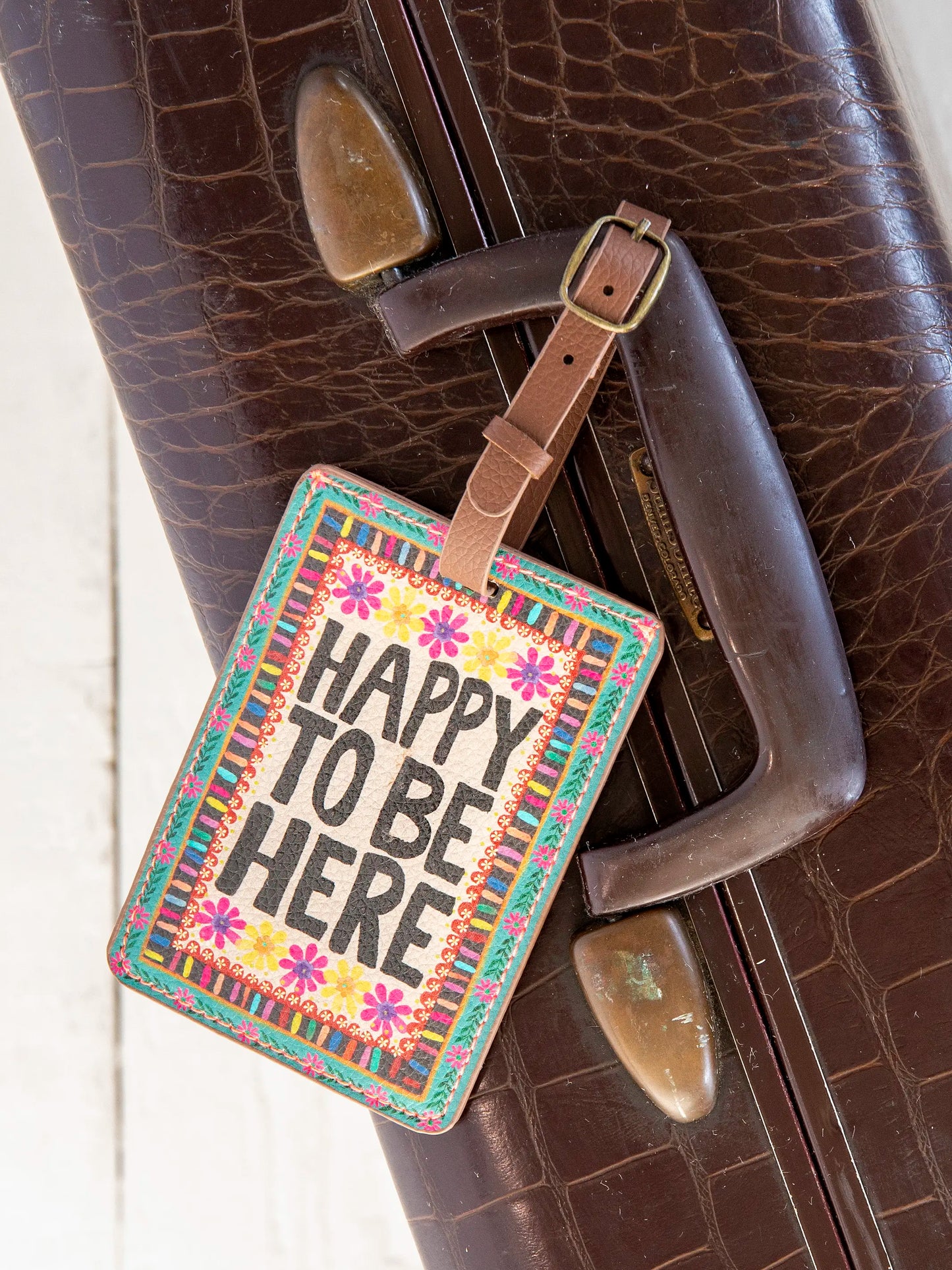 Travel Happy Luggage Tag - Happy