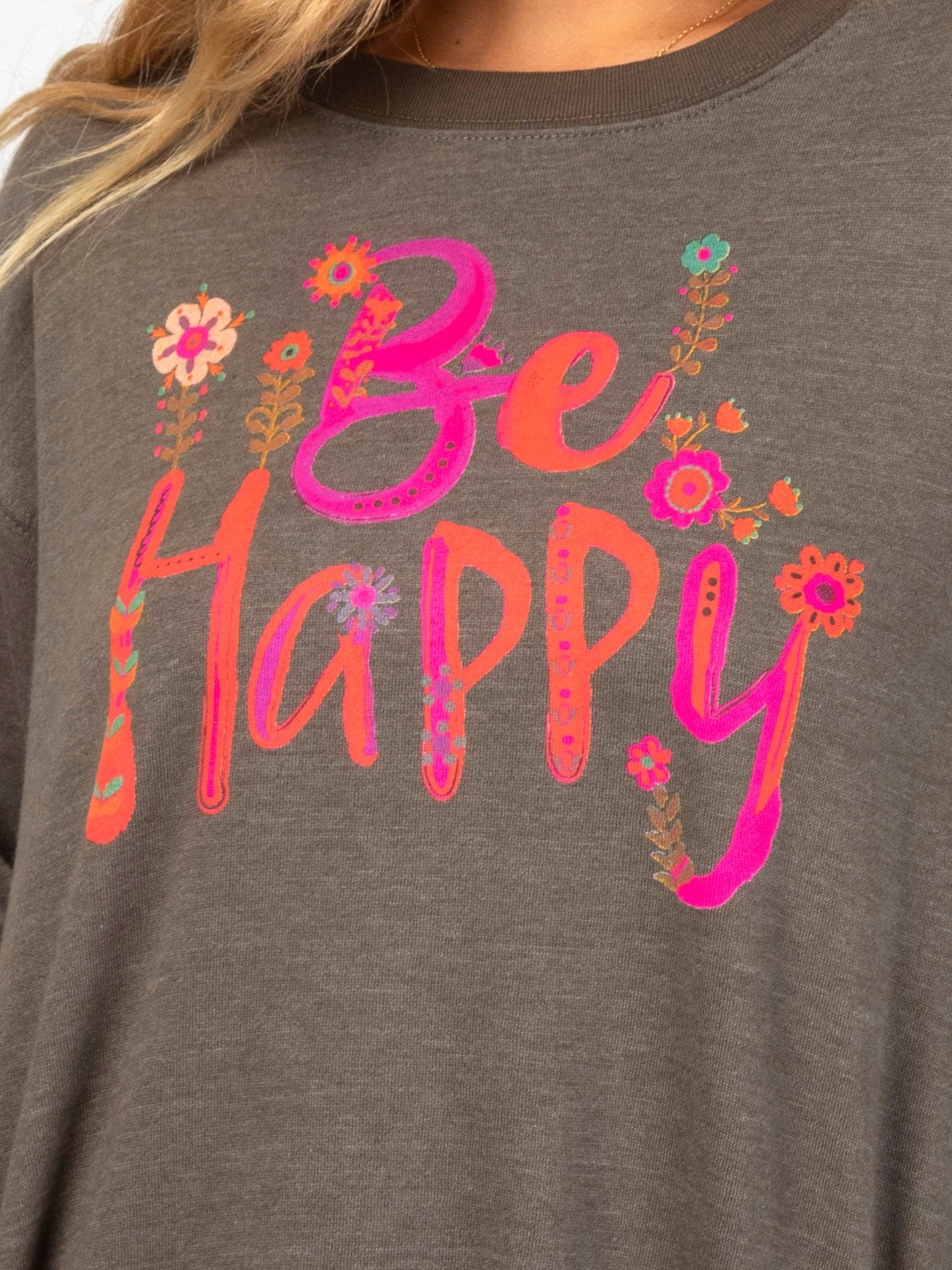 Comfy Pocket Sweatshirt - Be Happy