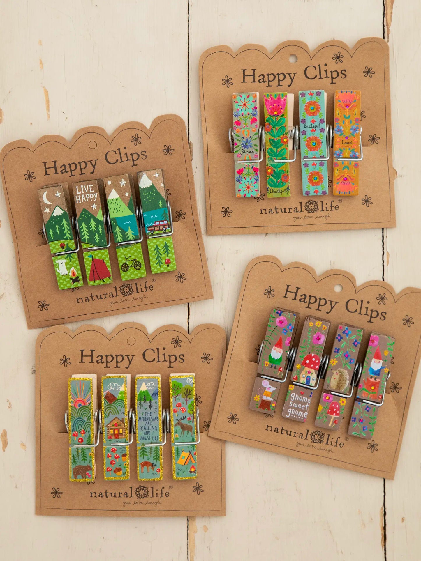 Happy Clips, Set of 4 - Mountains Are Calling