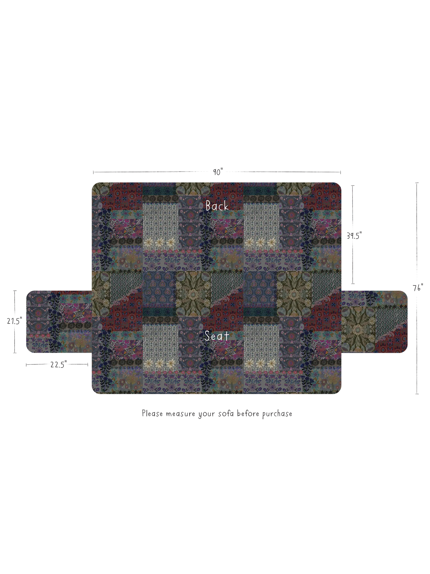 Mom's Favorite Sofa Cover - Blue Patchwork