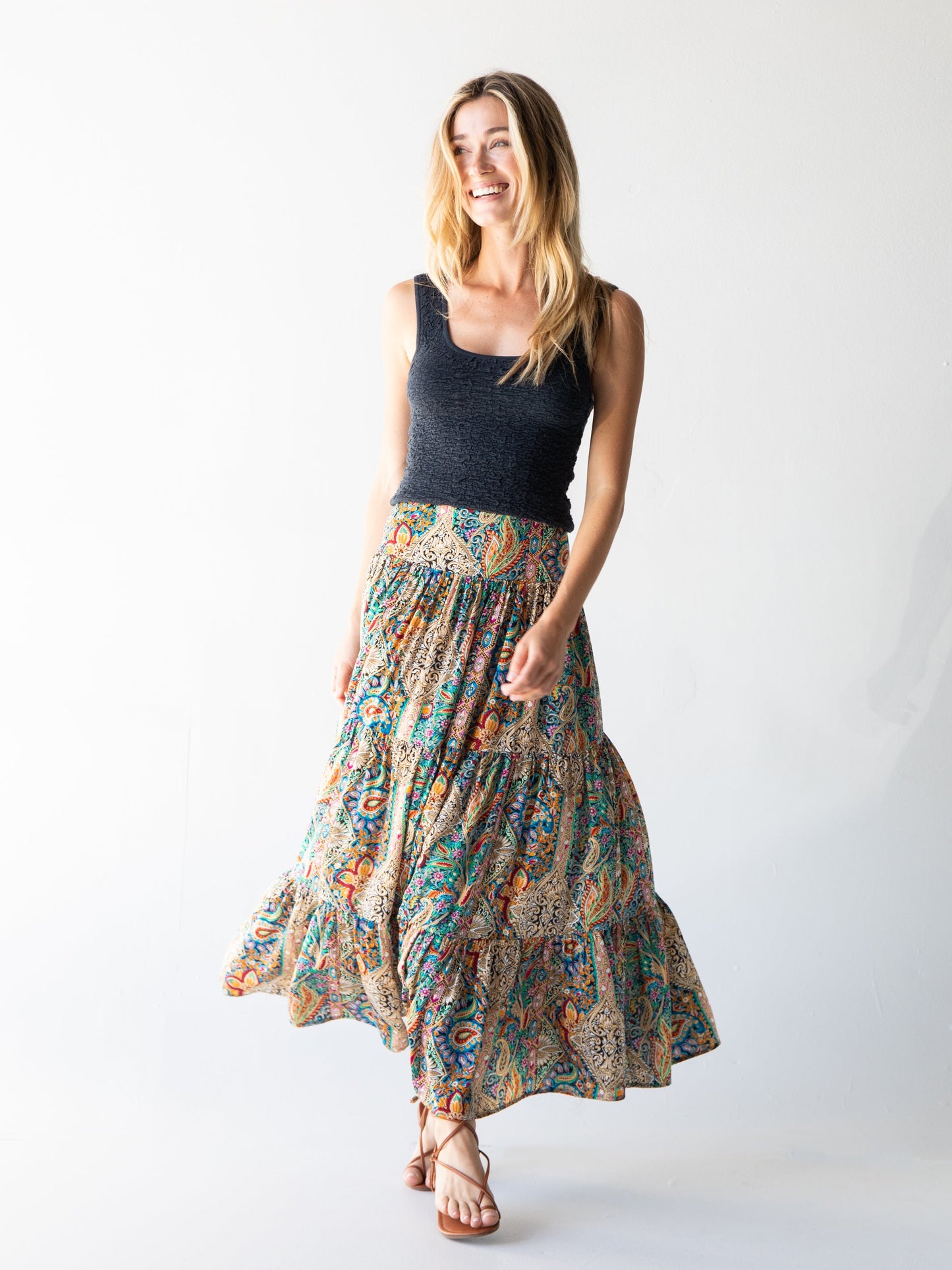 Hanna Convertible Maxi Skirt - Bright Paisley