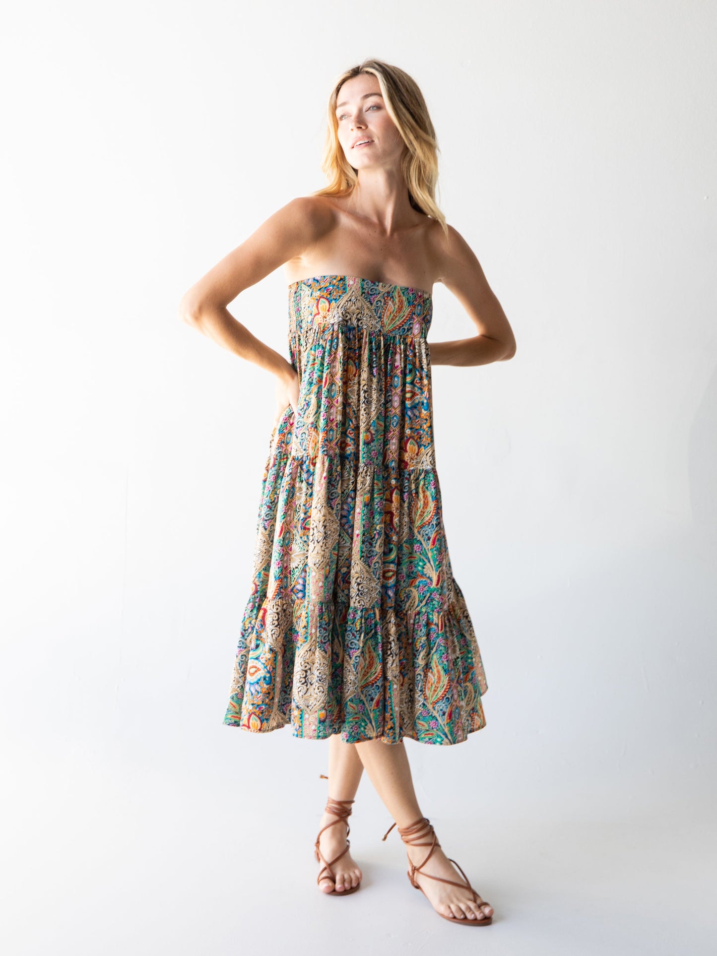 Hanna Convertible Maxi Skirt - Bright Paisley