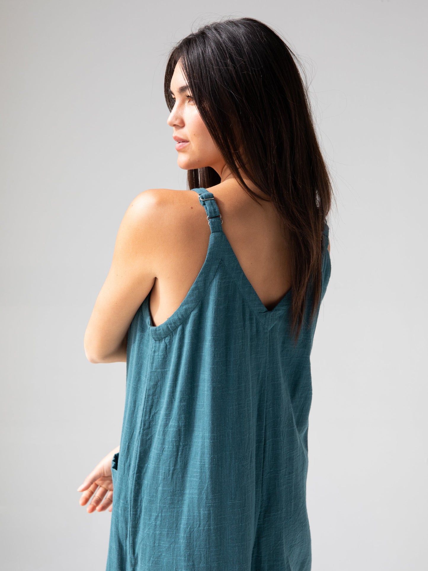 Chelsea Jumpsuit - Teal Cotton