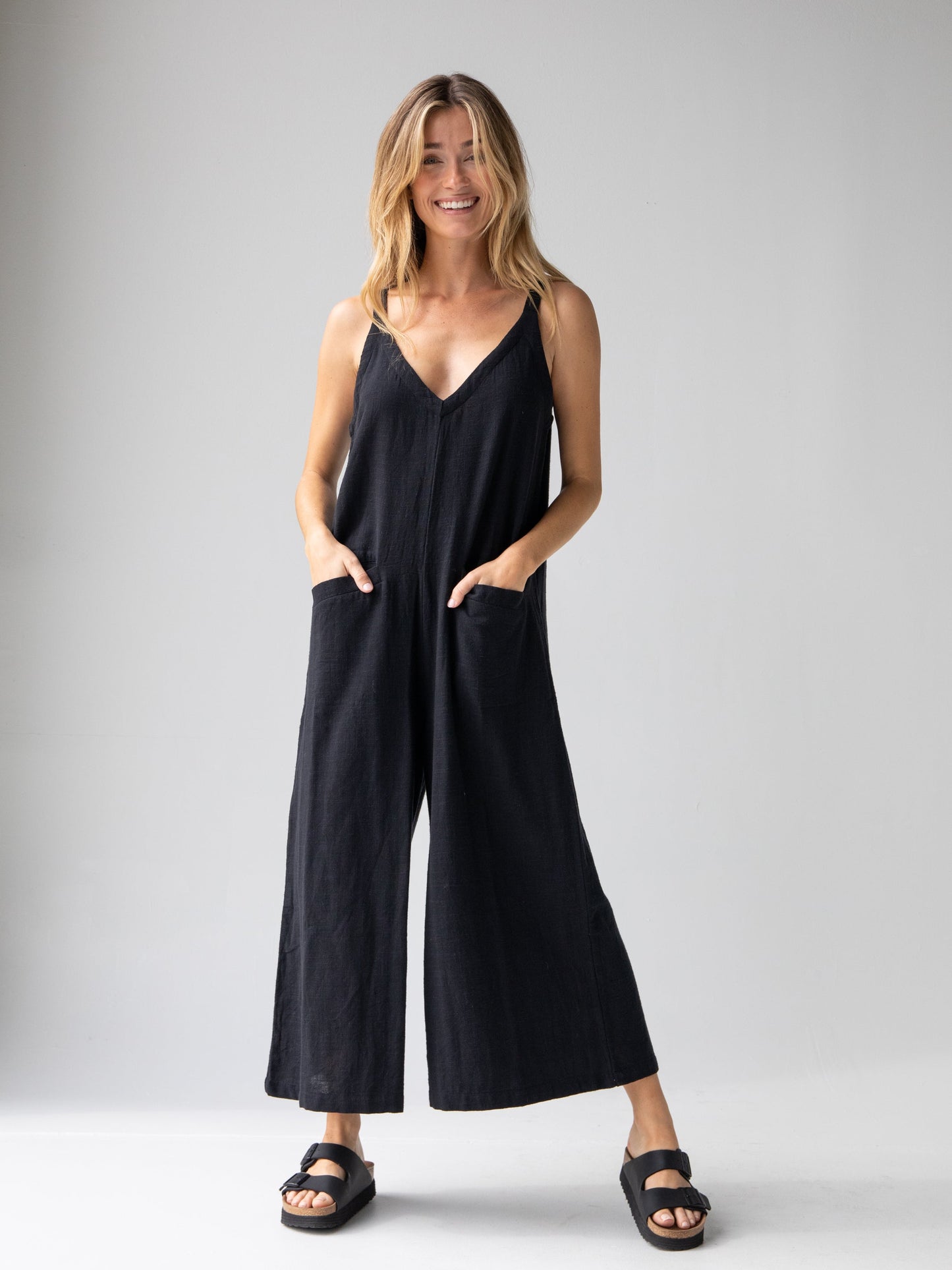 Chelsea Jumpsuit - Black Cotton