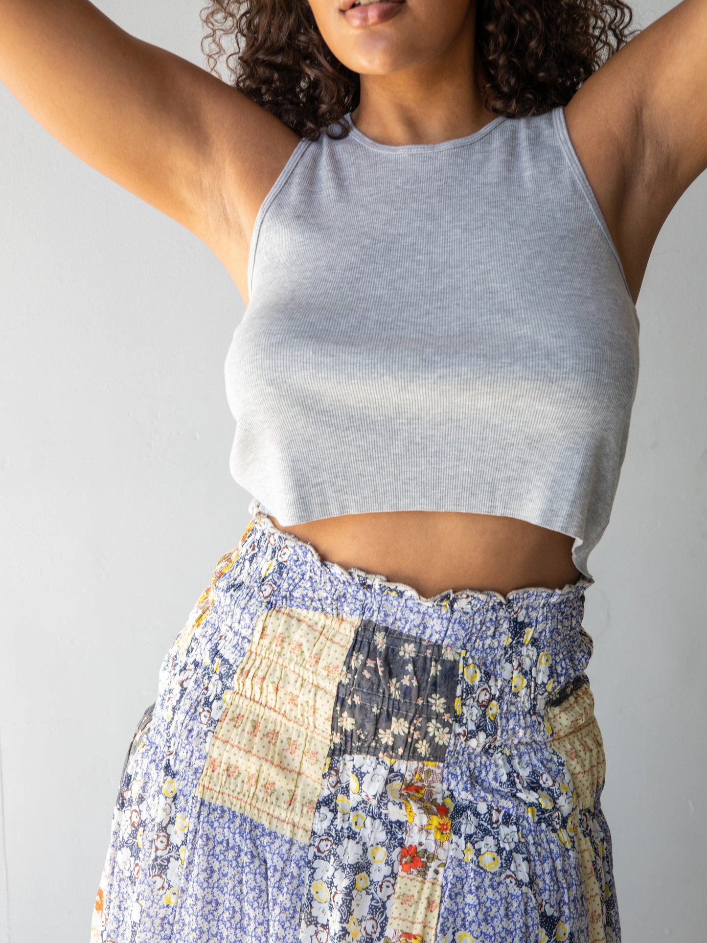 Laurel Convertible Maxi Skirt - Blue Yellow Patchwork